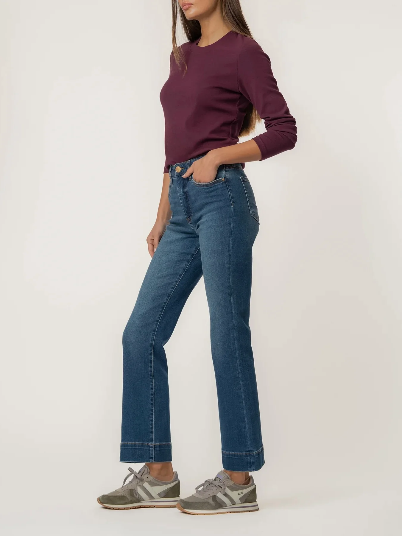 Kut Jeans : Kelsey High Rise Fab Ab Ankle Flare with Wide Hem - Image 2