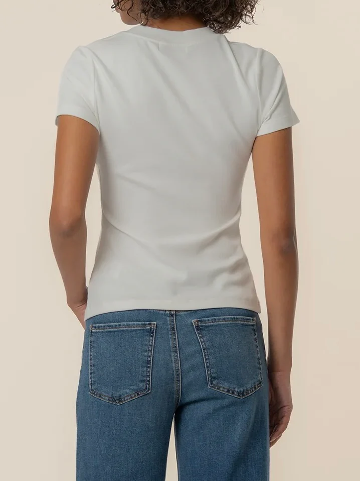 Kut from the Kloth Langley Short Sleeve Rib Top - Image 4