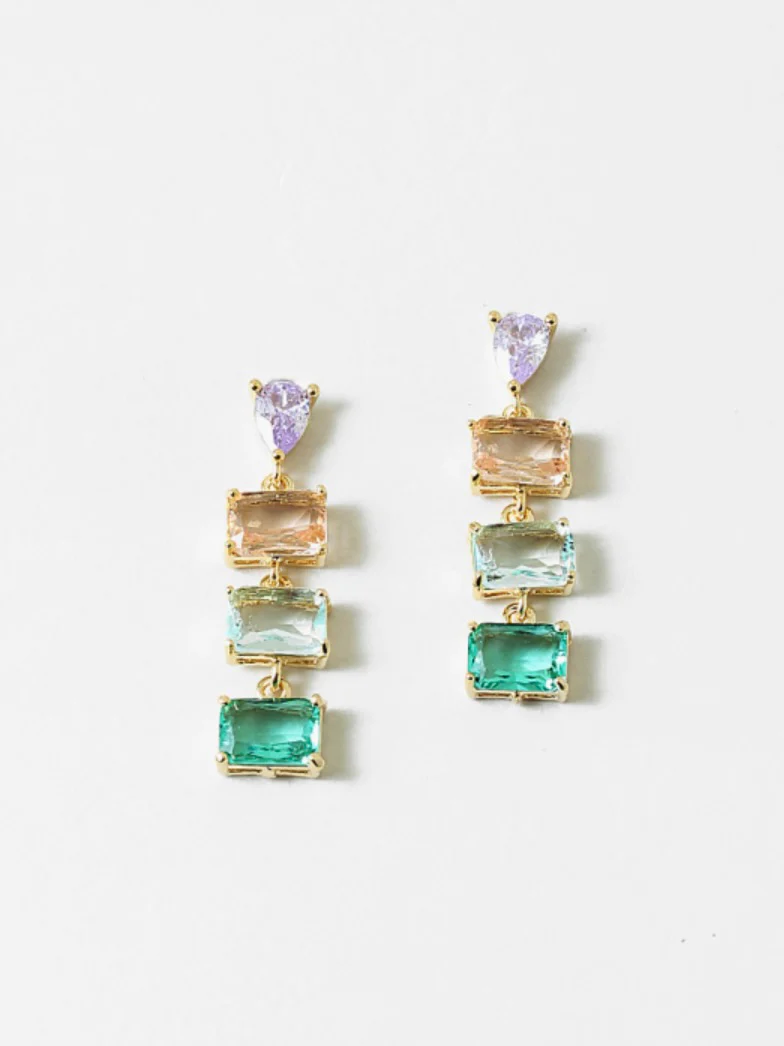 Lavender Drop Gem Earring