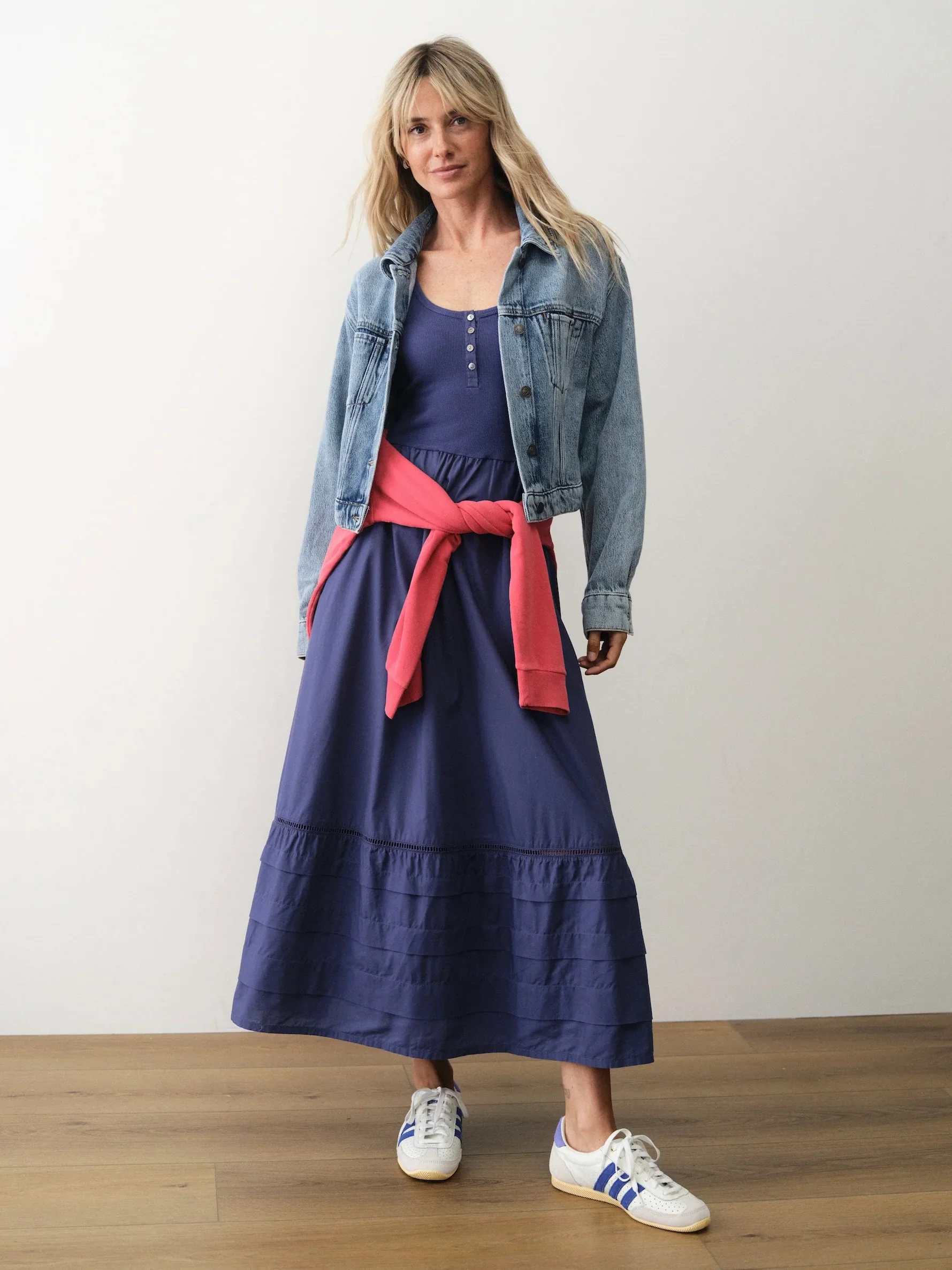 Marine Layer Lexi Rib Knit Woven Mix Dress