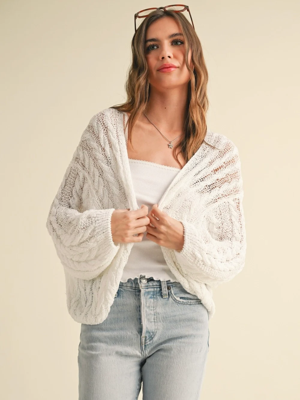 Lightweight Cable Knit Cardi