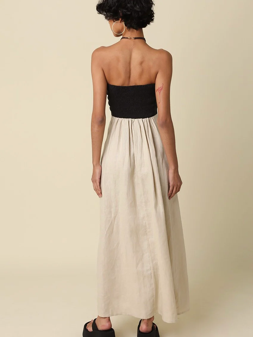 Mei Contrast Strapless Maxi Dress - Image 4
