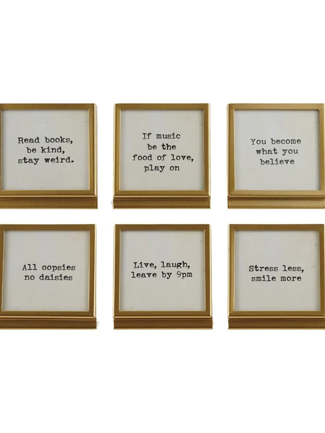 Metal & Glass Frame with Easel & Saying