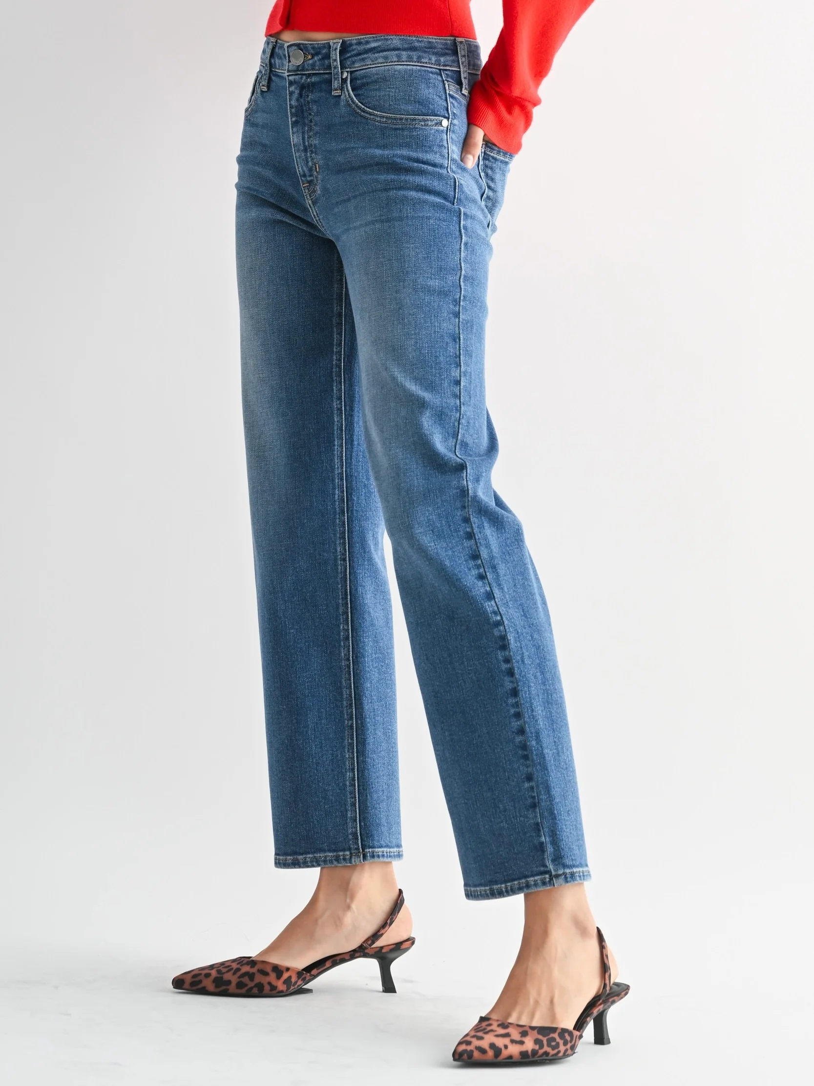 Just Black Denim : Mid Rise Slim Wide Leg - Image 2