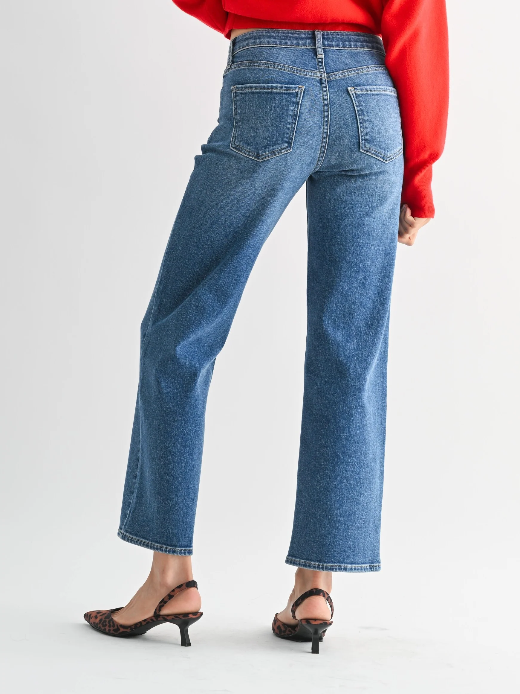 Just Black Denim : Mid Rise Slim Wide Leg - Image 3