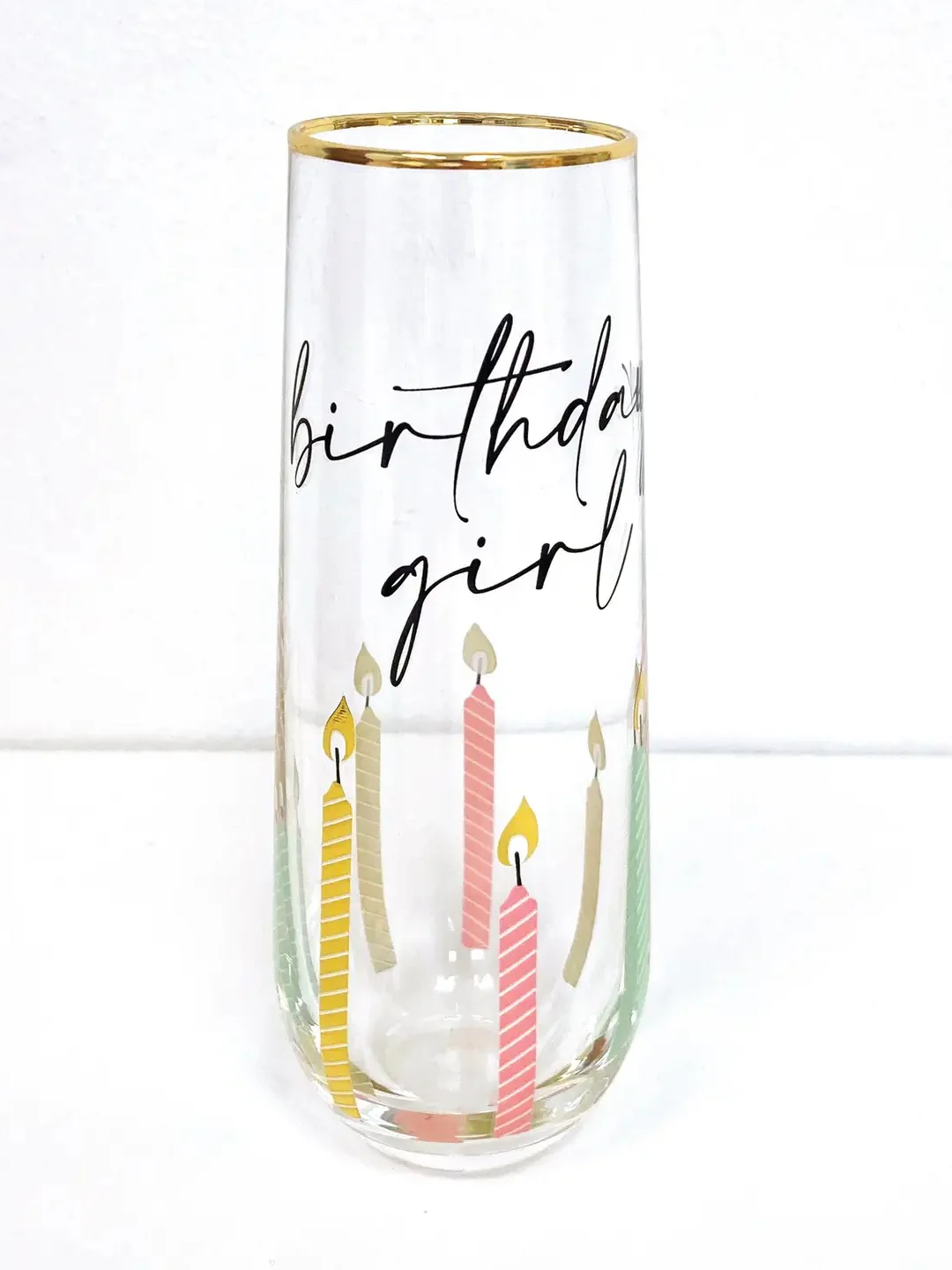 Birthday Stemless Champagne Glass