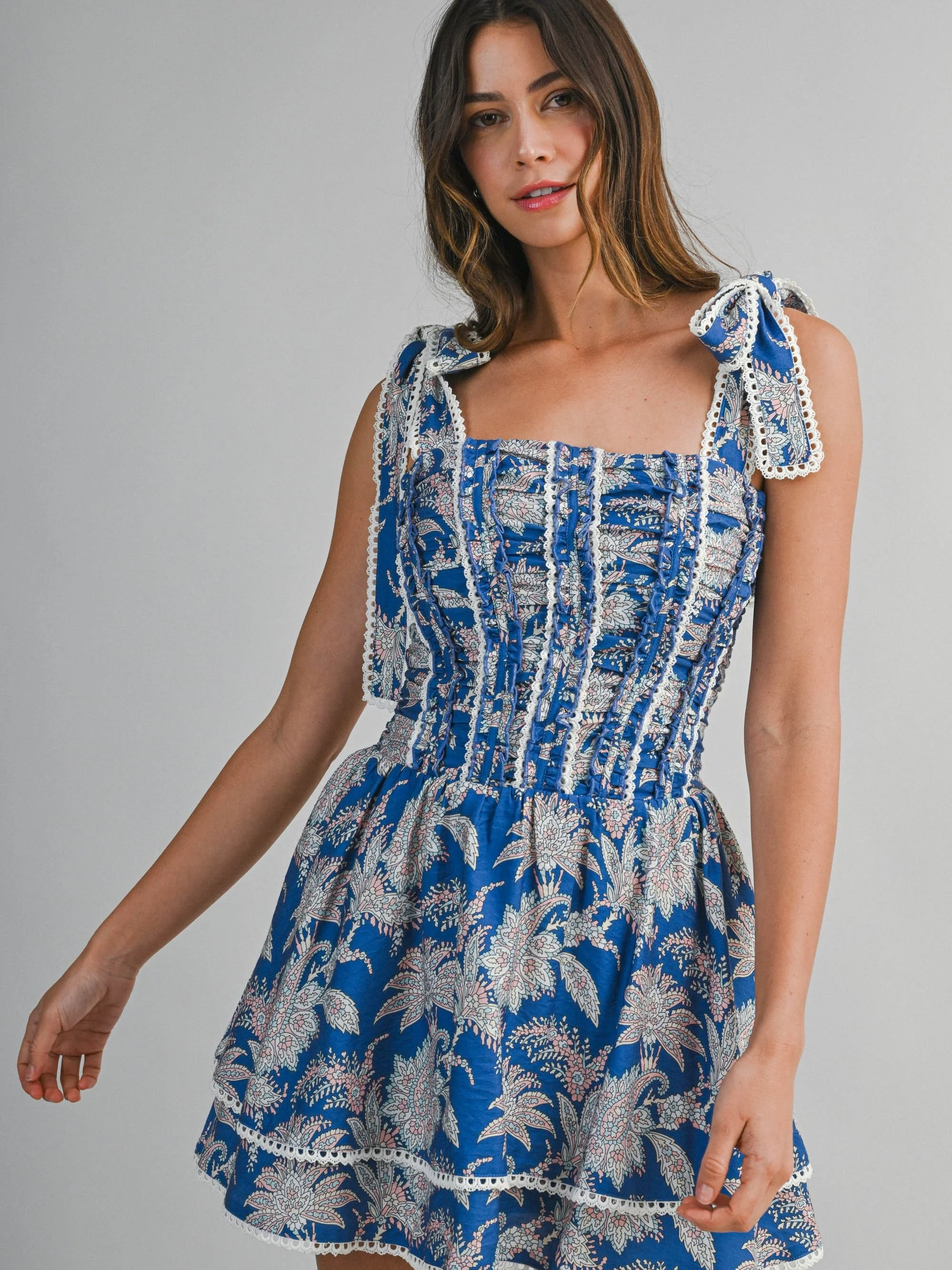 Paisley Print Mini Dress