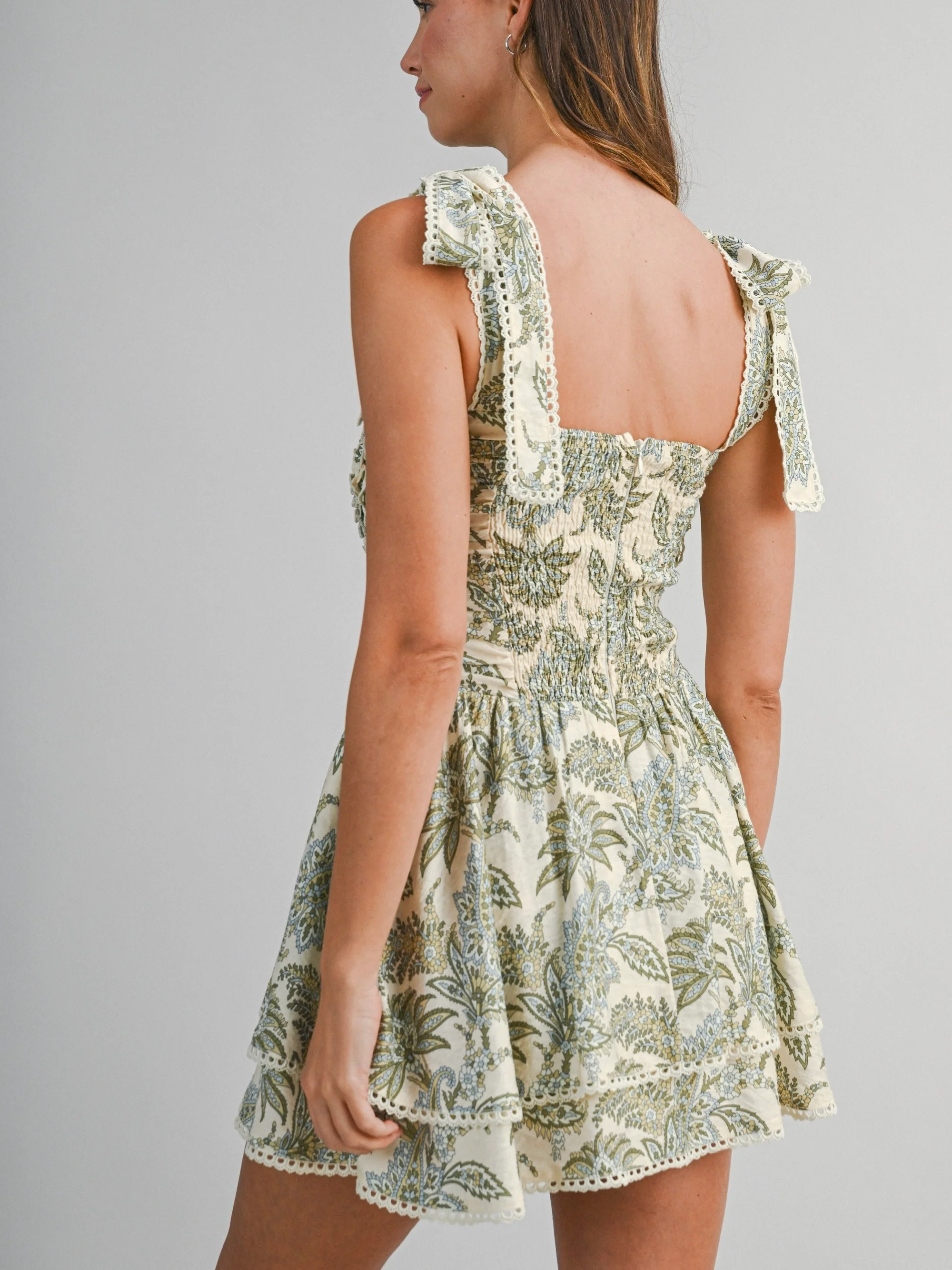 Paisley Print Mini Dress - Image 4