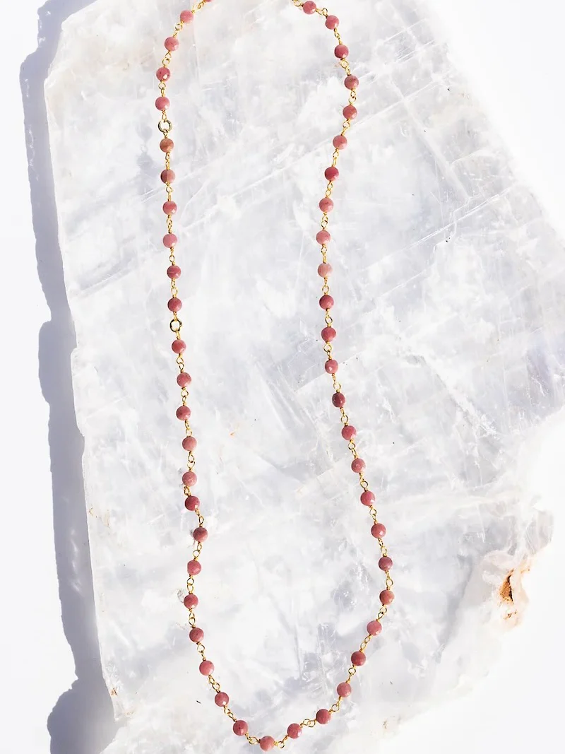 Native Gem Pink Sapphire September Necklace 18"