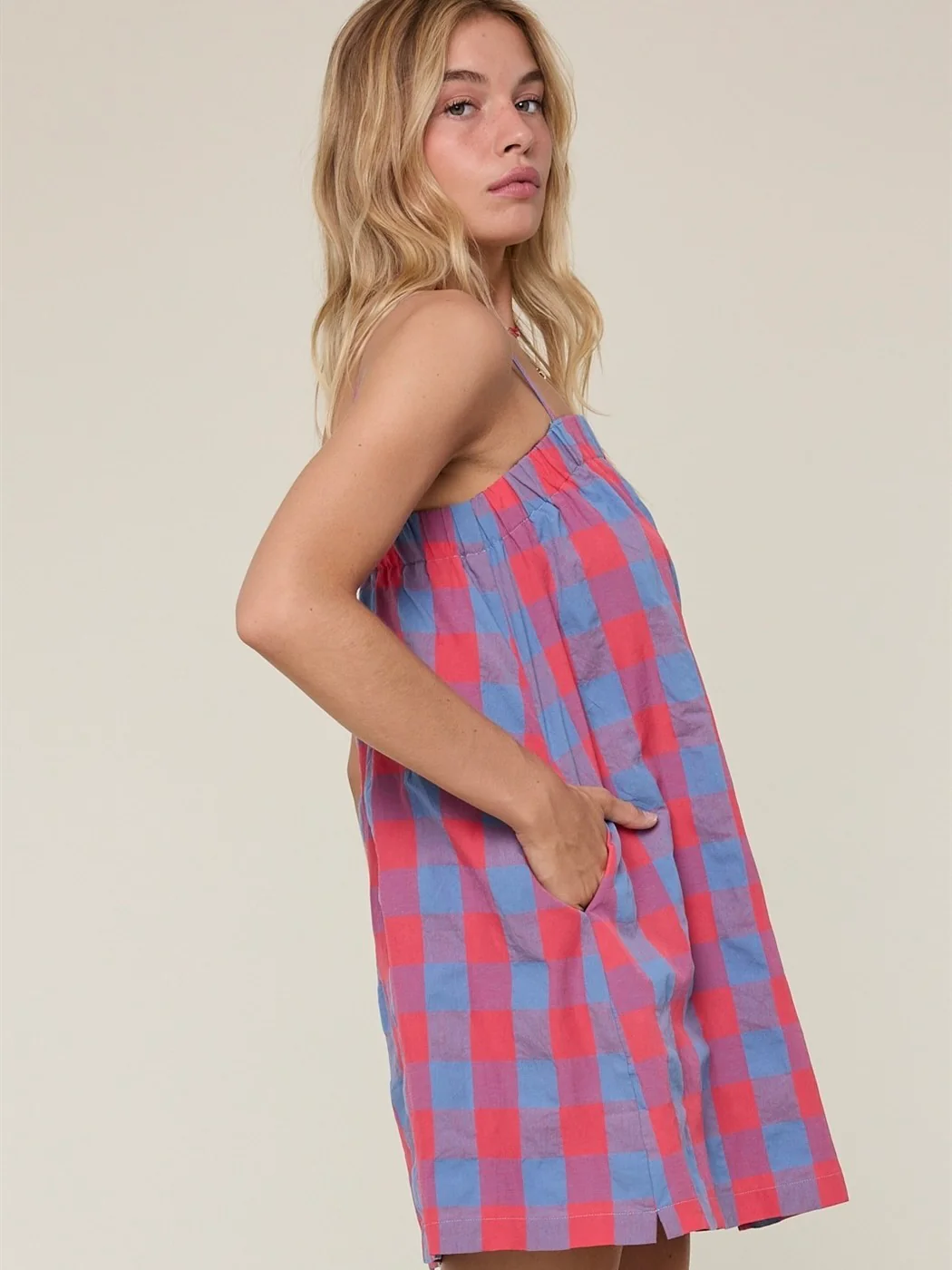 Plaid Cami Mini Dress - Image 3