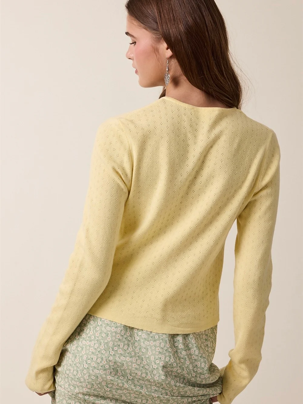 Pointelle Button Up Cardigan - Image 5