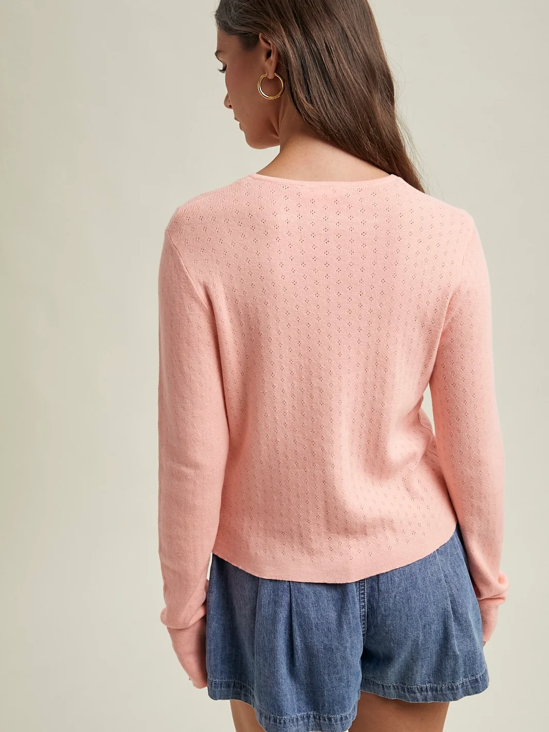 Pointelle Button Up Cardigan - Image 6