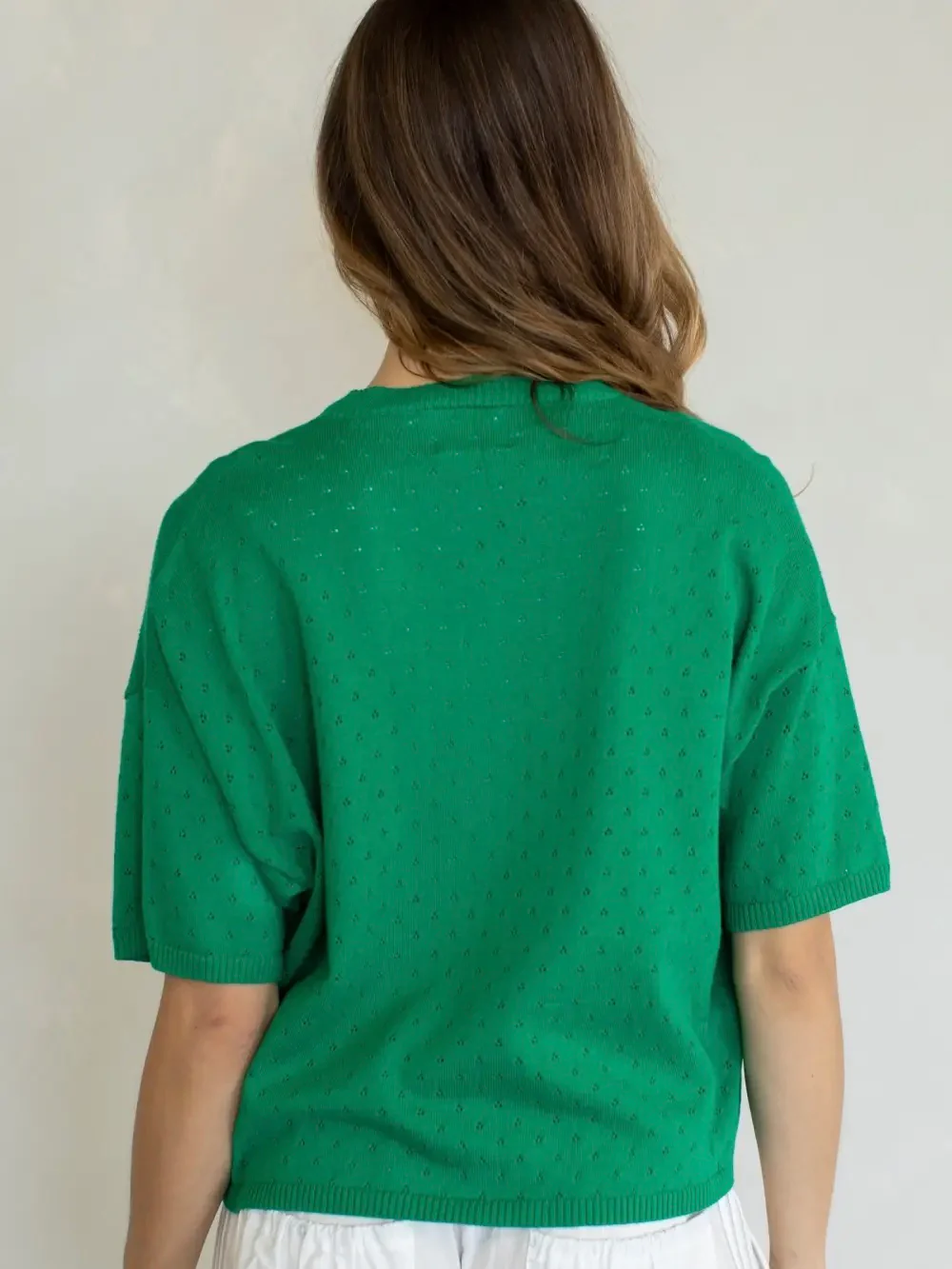 Pointelle Single Button Cardigan - Image 3