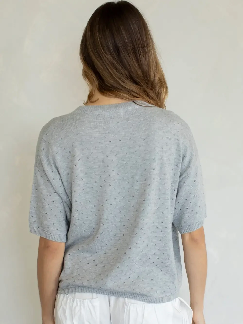 Pointelle Single Button Cardigan - Image 4