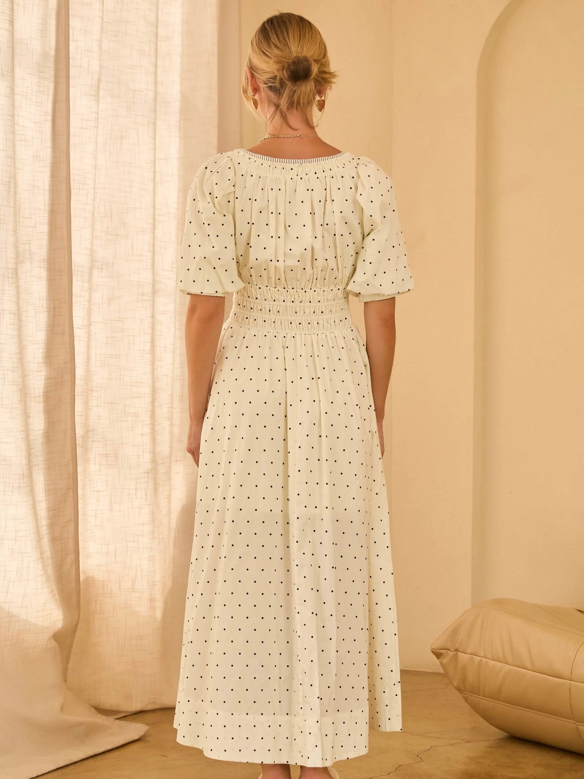 Polka Dot Poplin Midi Dress - Image 2