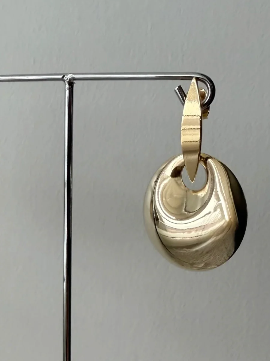 Puffy Dome Door Knocker Earrings