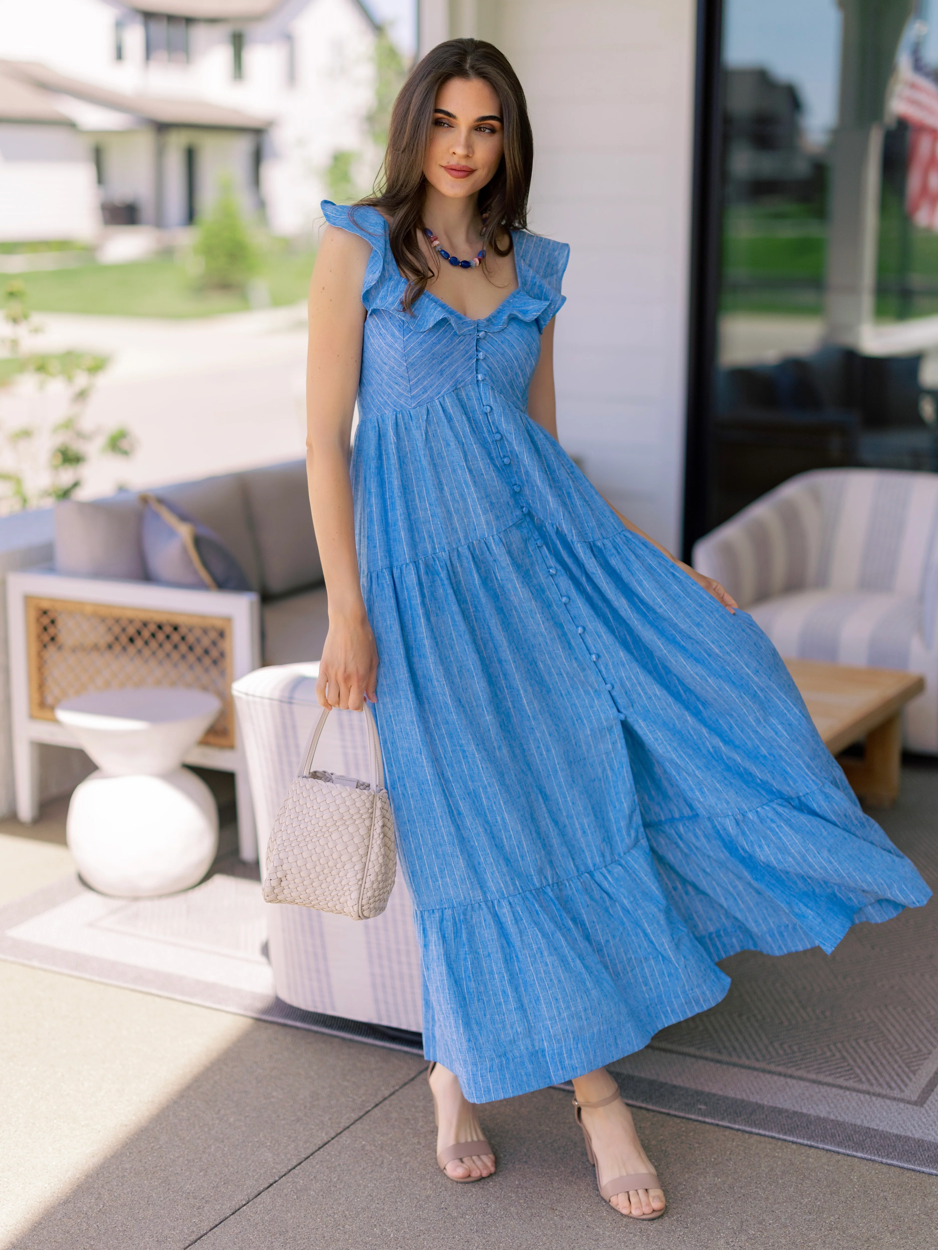 Gina Lurex Tiered Maxi Dress - Image 2