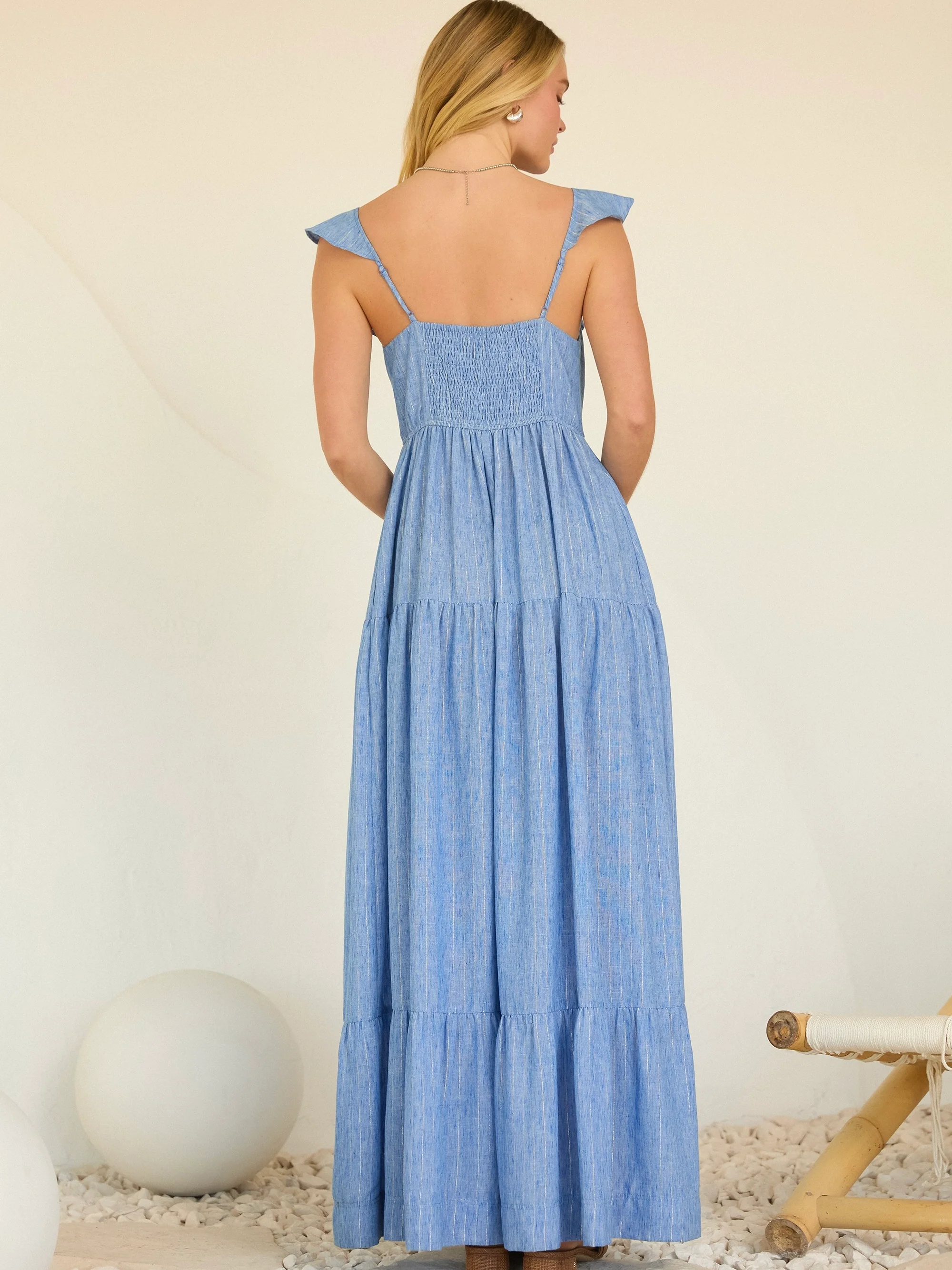 Gina Lurex Tiered Maxi Dress - Image 5