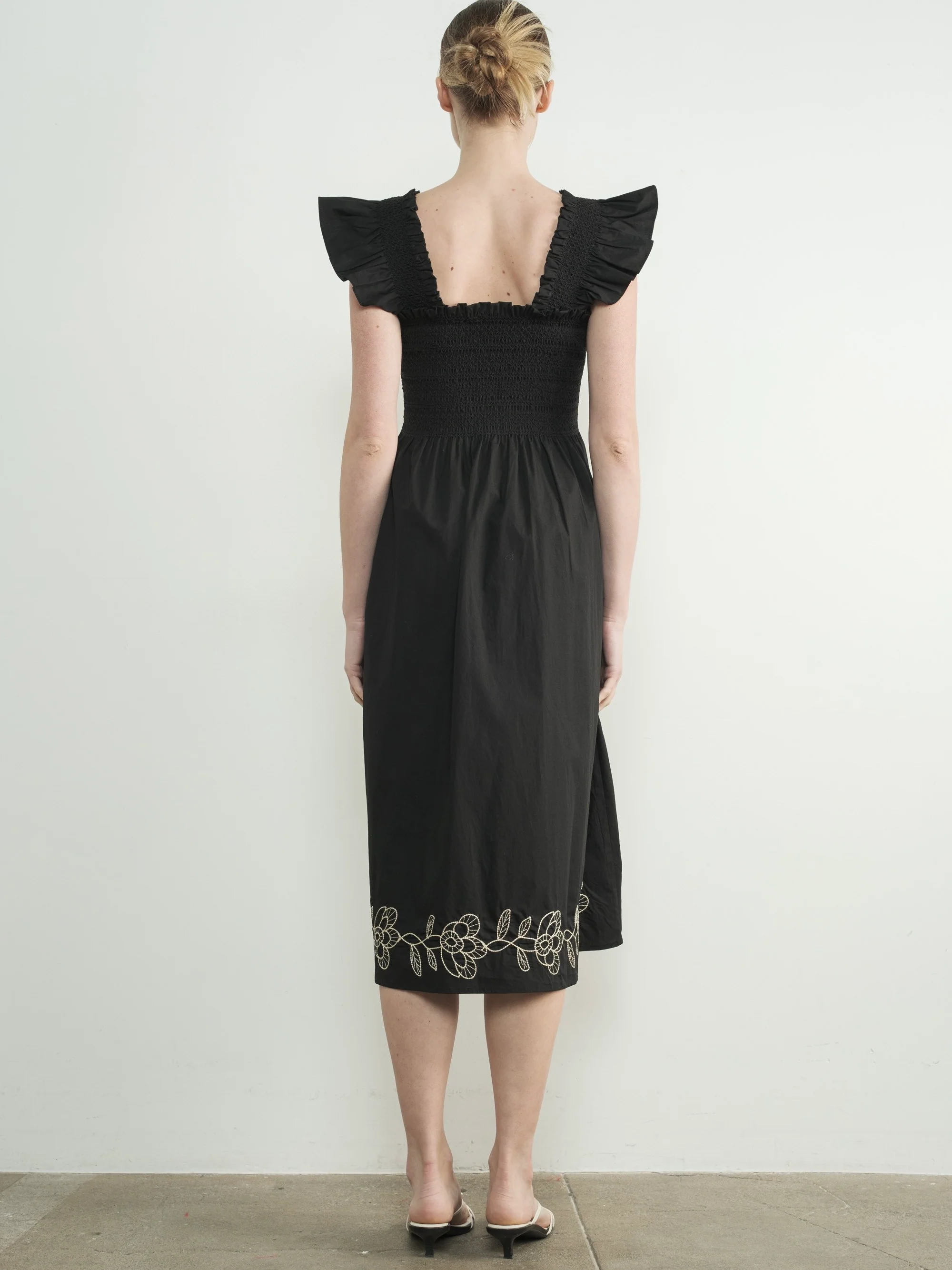 Saville Floral Embroidery Midi Dress - Image 3