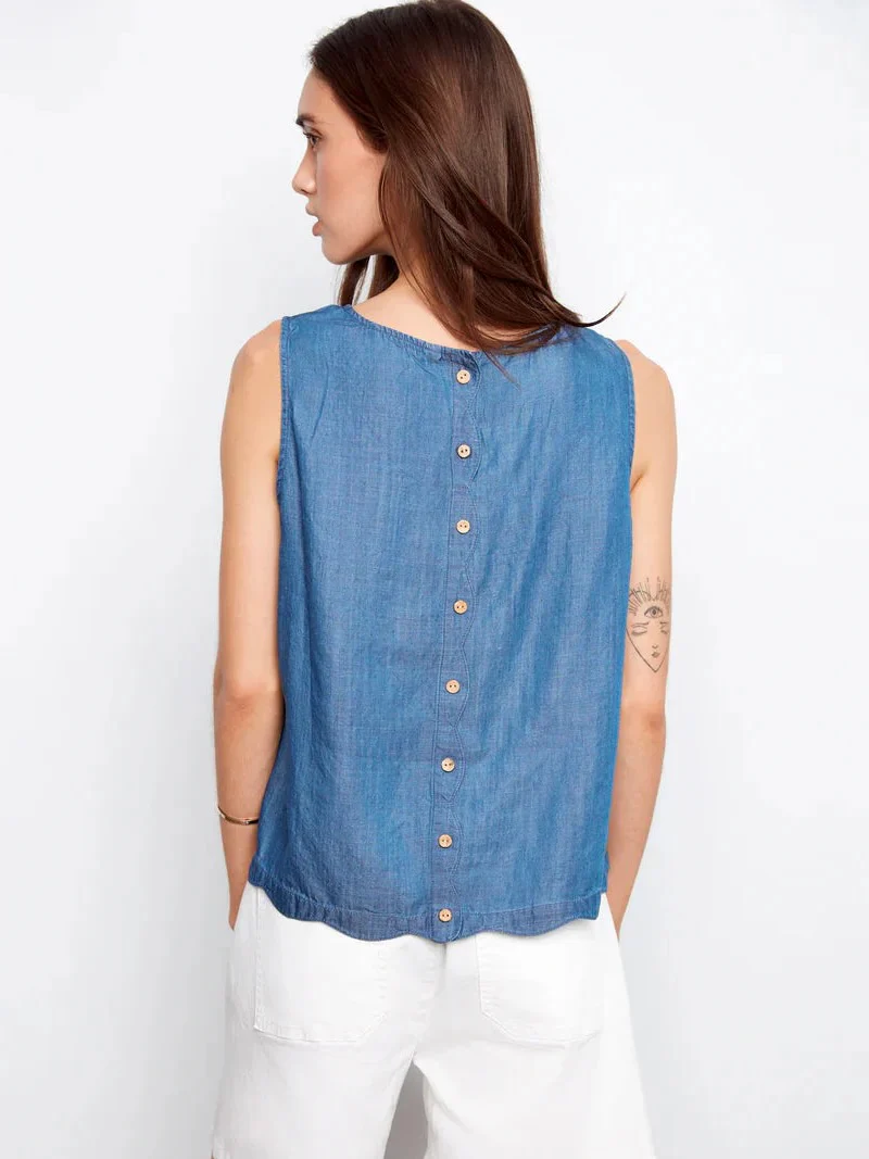 Casey Scallop Hem Sleeveless Top - Image 2