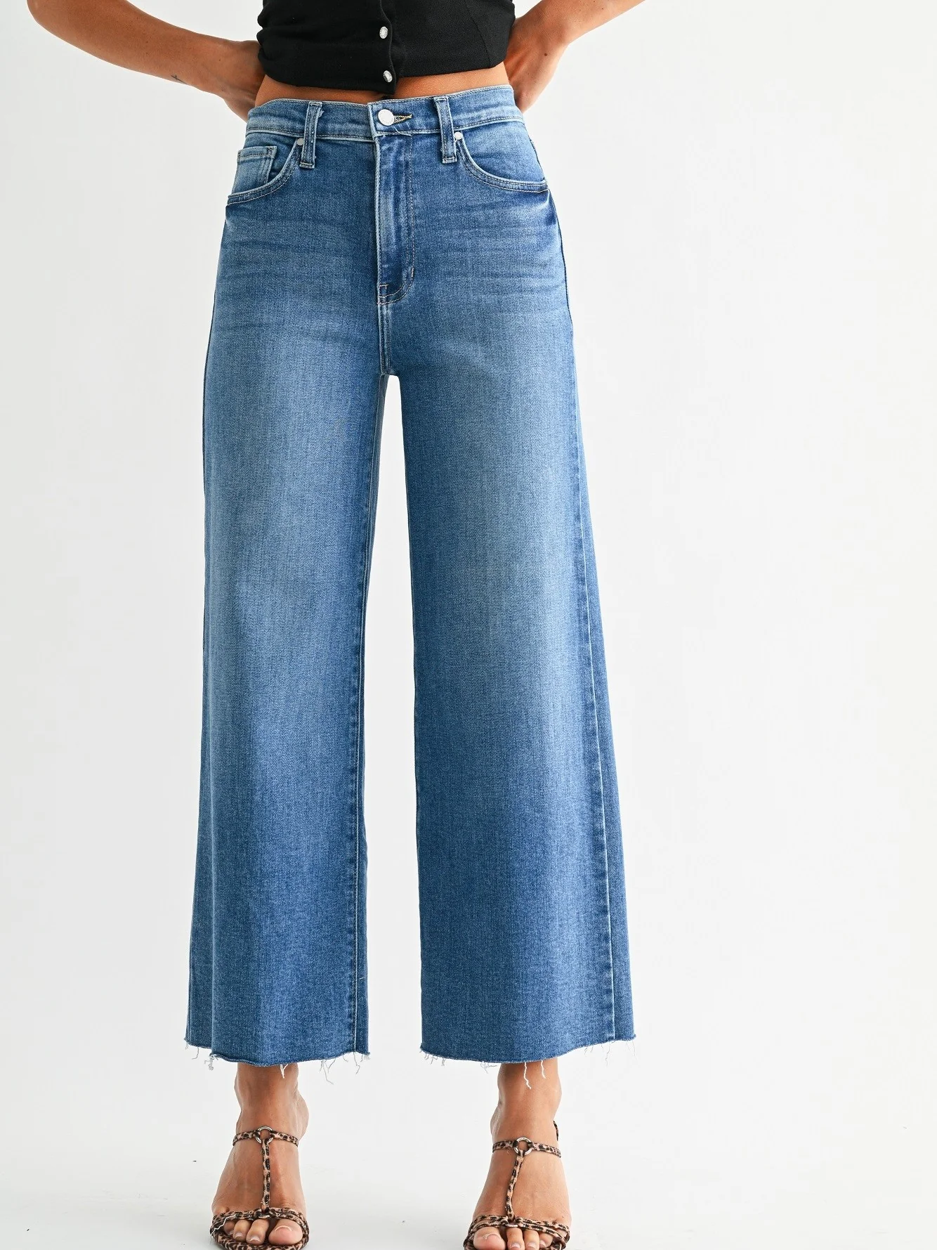 Just Black Denim : Scissor Cut Wide Leg - Image 3