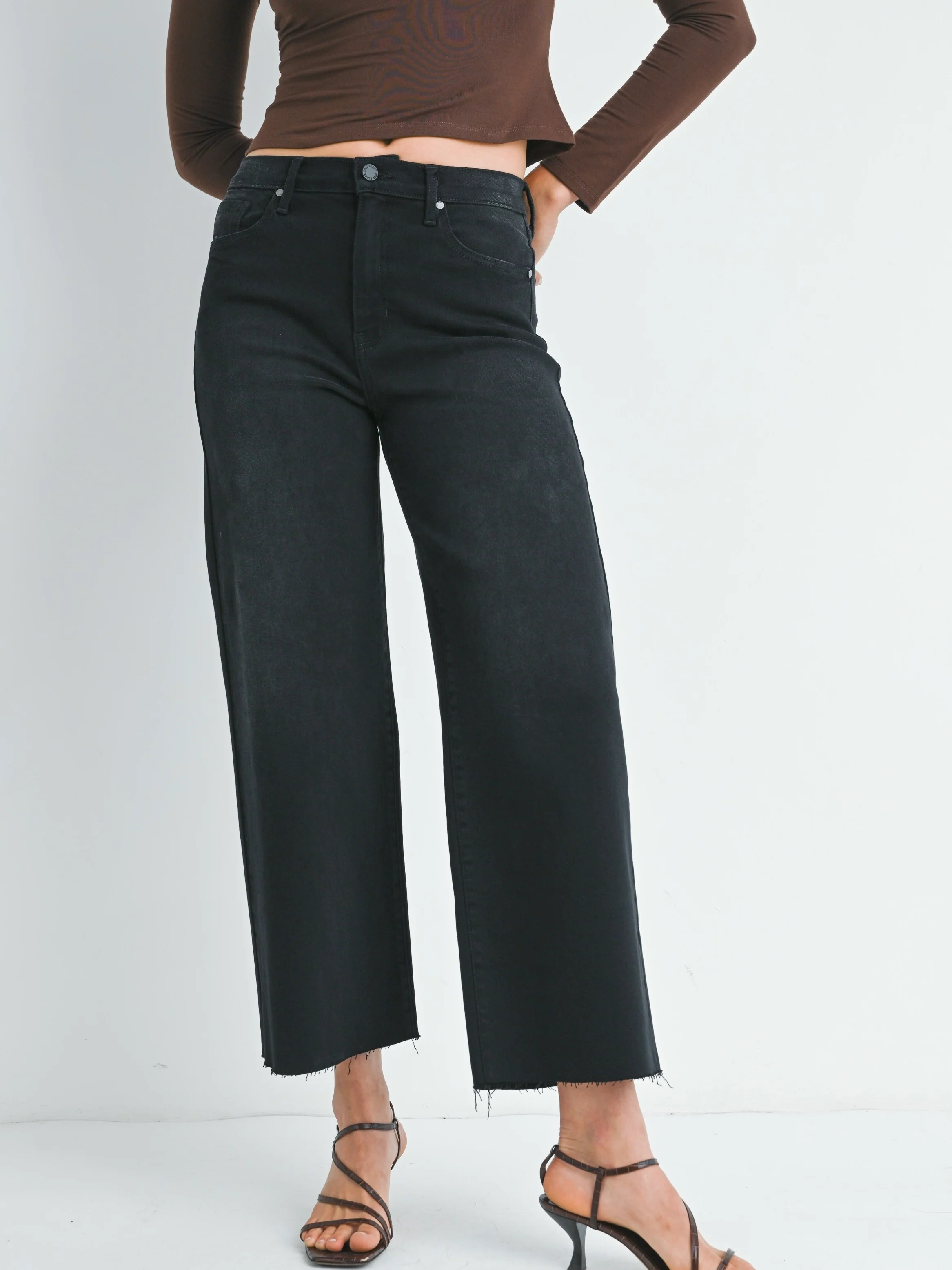 Just Black Denim : Scissor Cut Wide Leg - Image 6