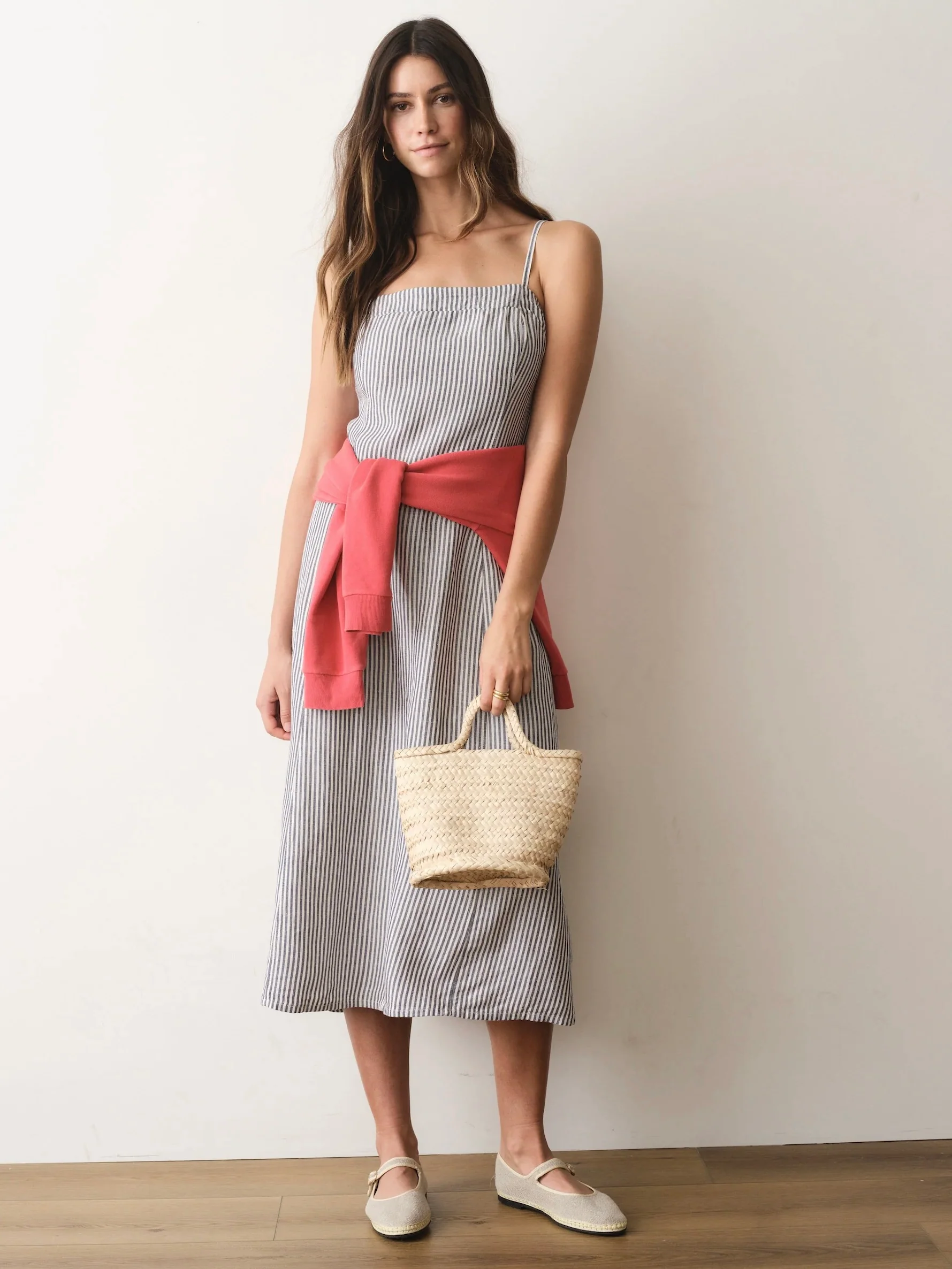 Marine Layer Seamed Linen Maxi Dress