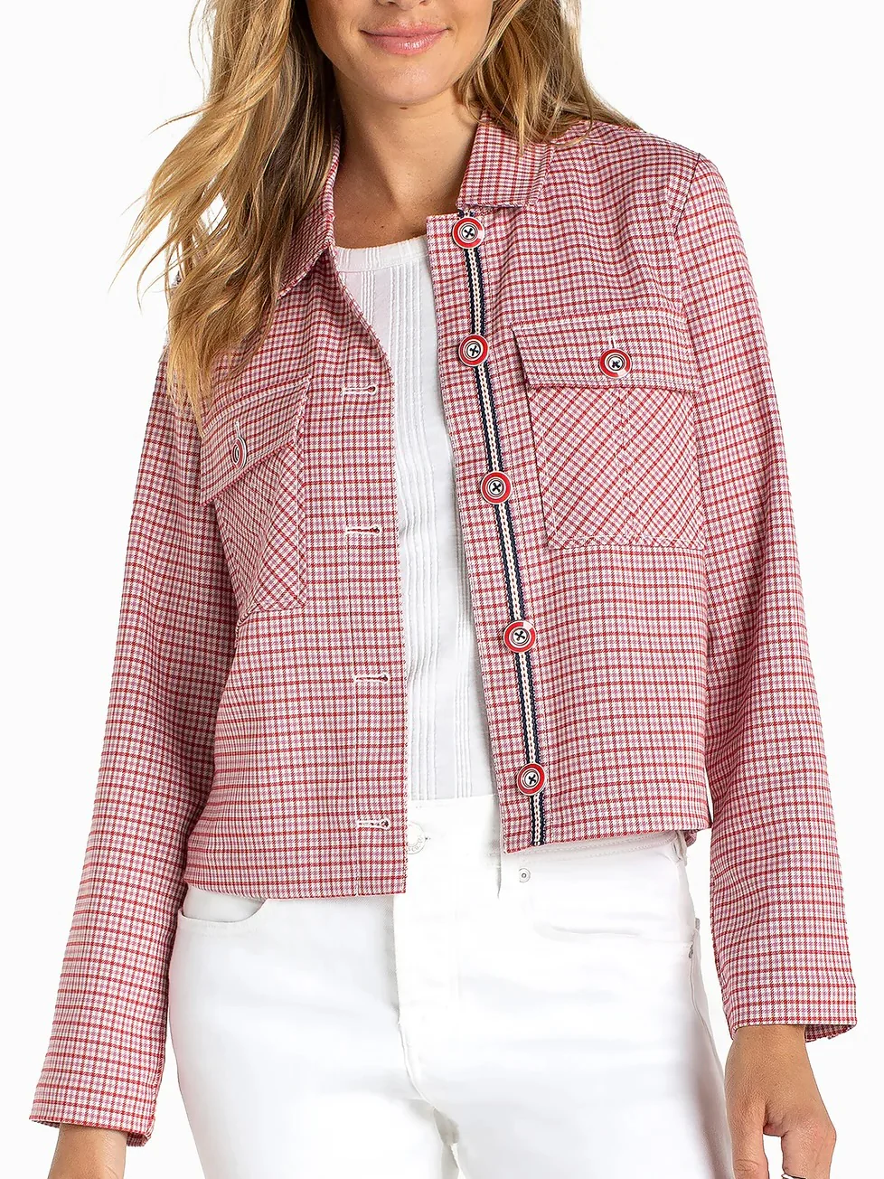 Liverpool Shacket with Flap Pockets