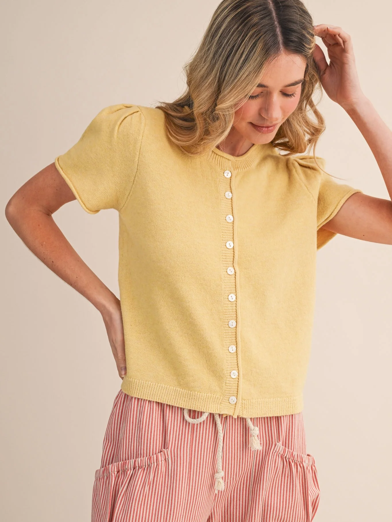 Short Sleeve Sweater Cardigan