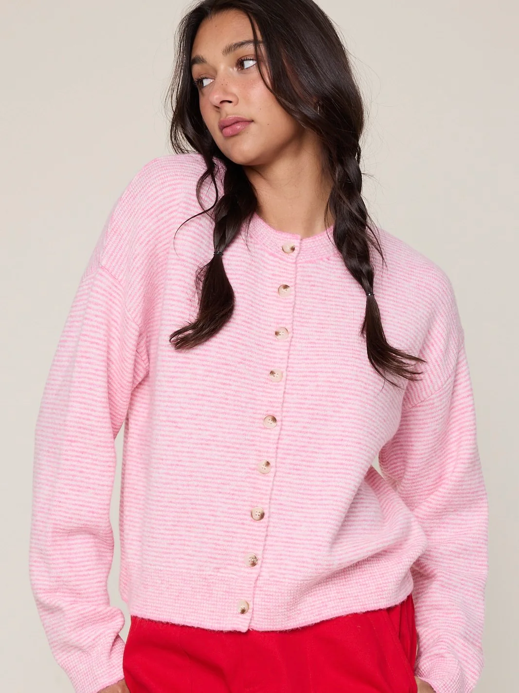 Skinny Stripe Cardigan - Image 3