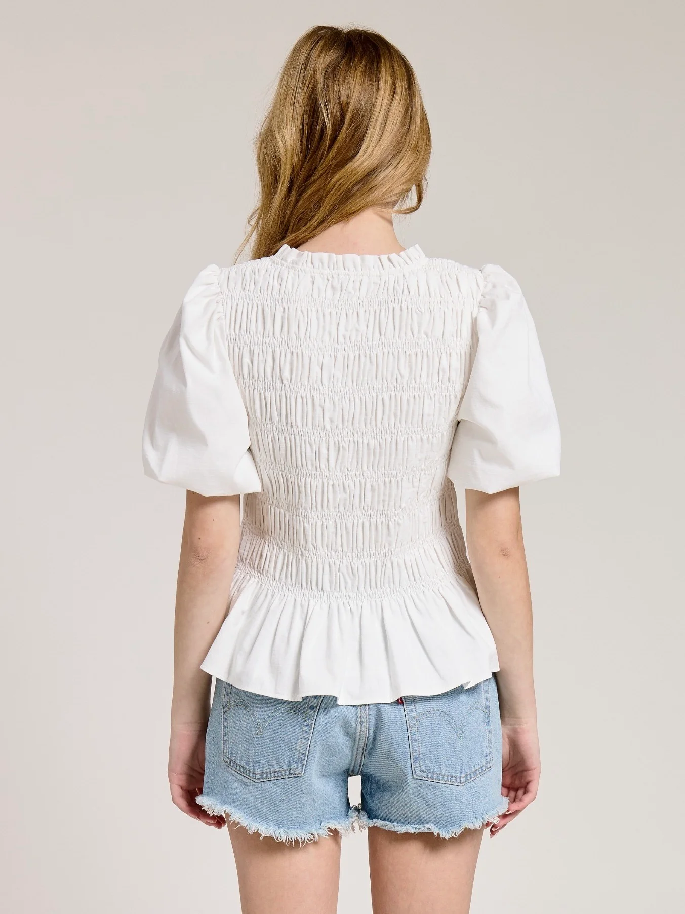 Smocked Puff Sleeve Top - Image 3
