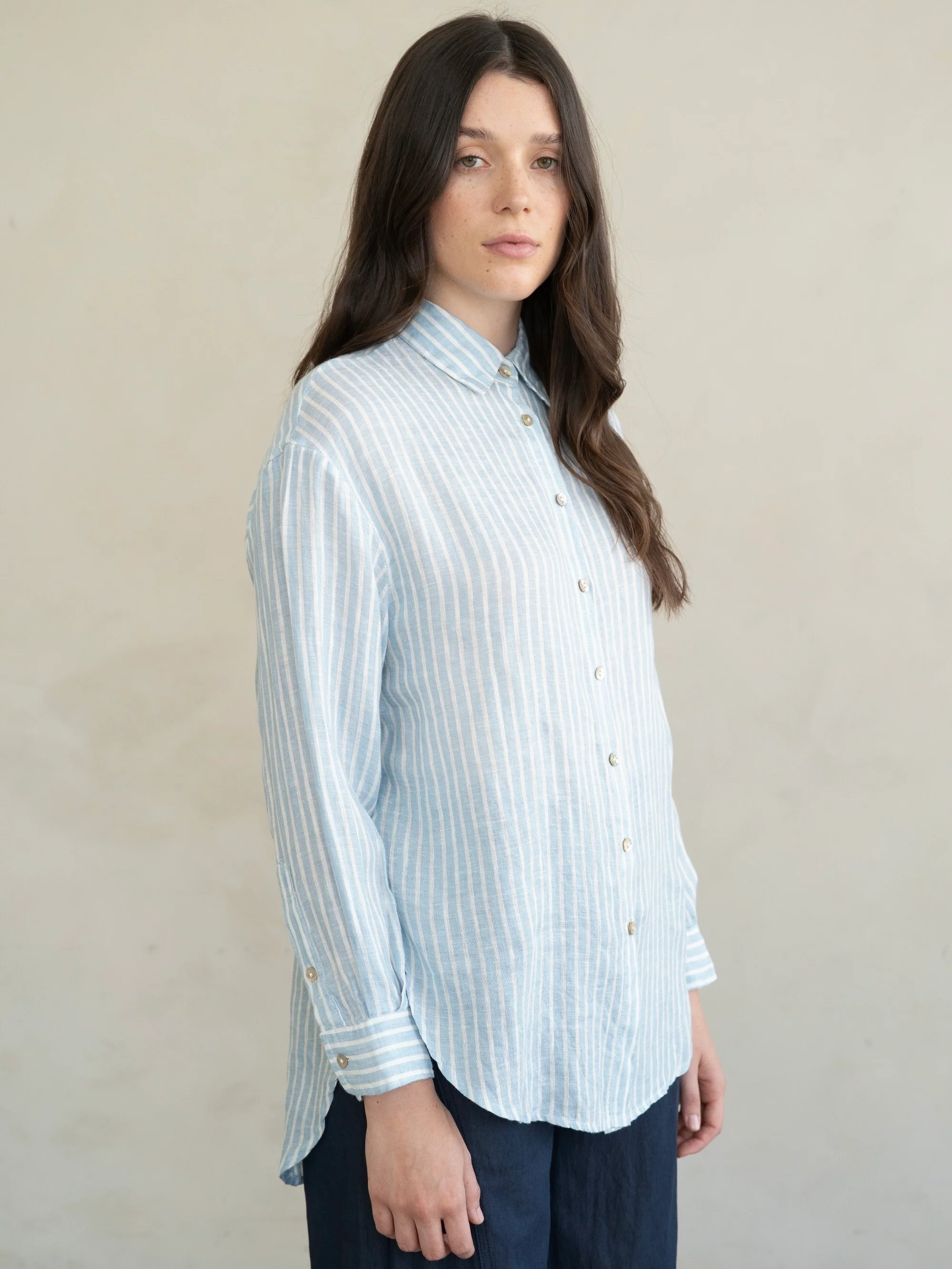 Striped Linen Essential Shirt - Image 2