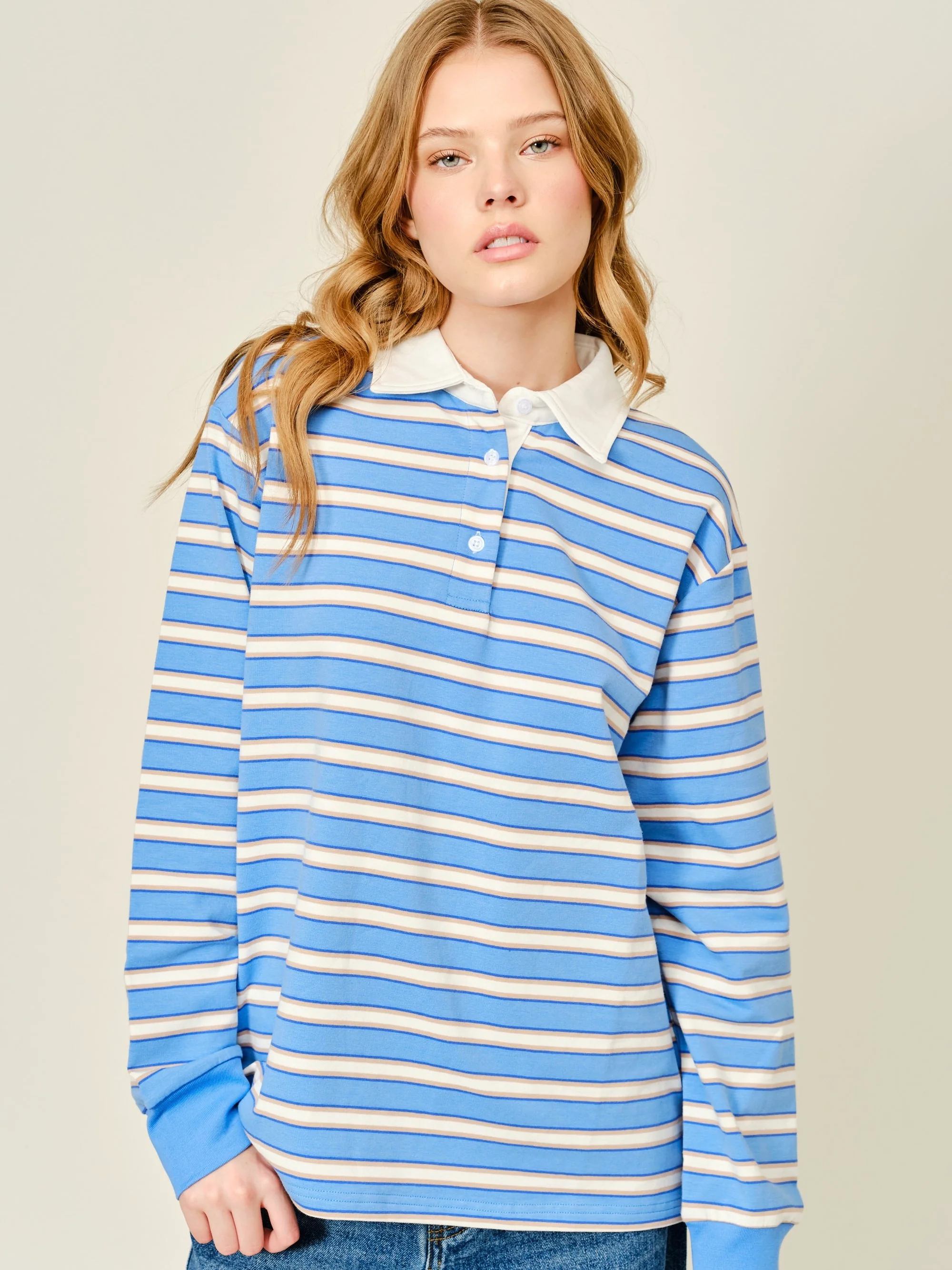 Striped Polo Top