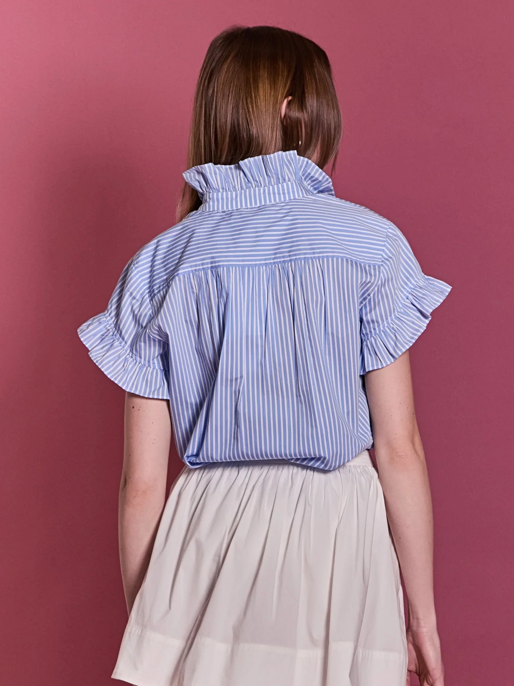 Striped Ruffle Sleeve Top - Image 3
