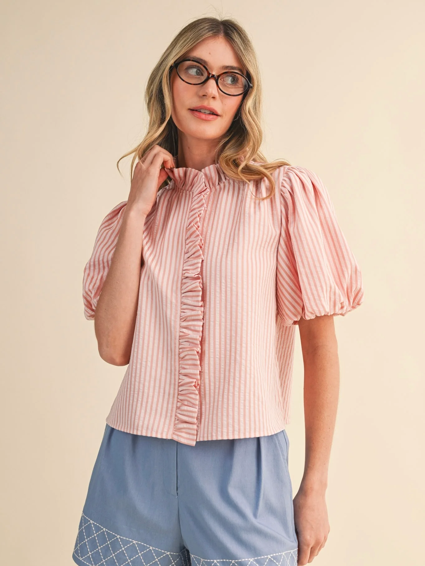 Striped Ruffled Top - Image 2
