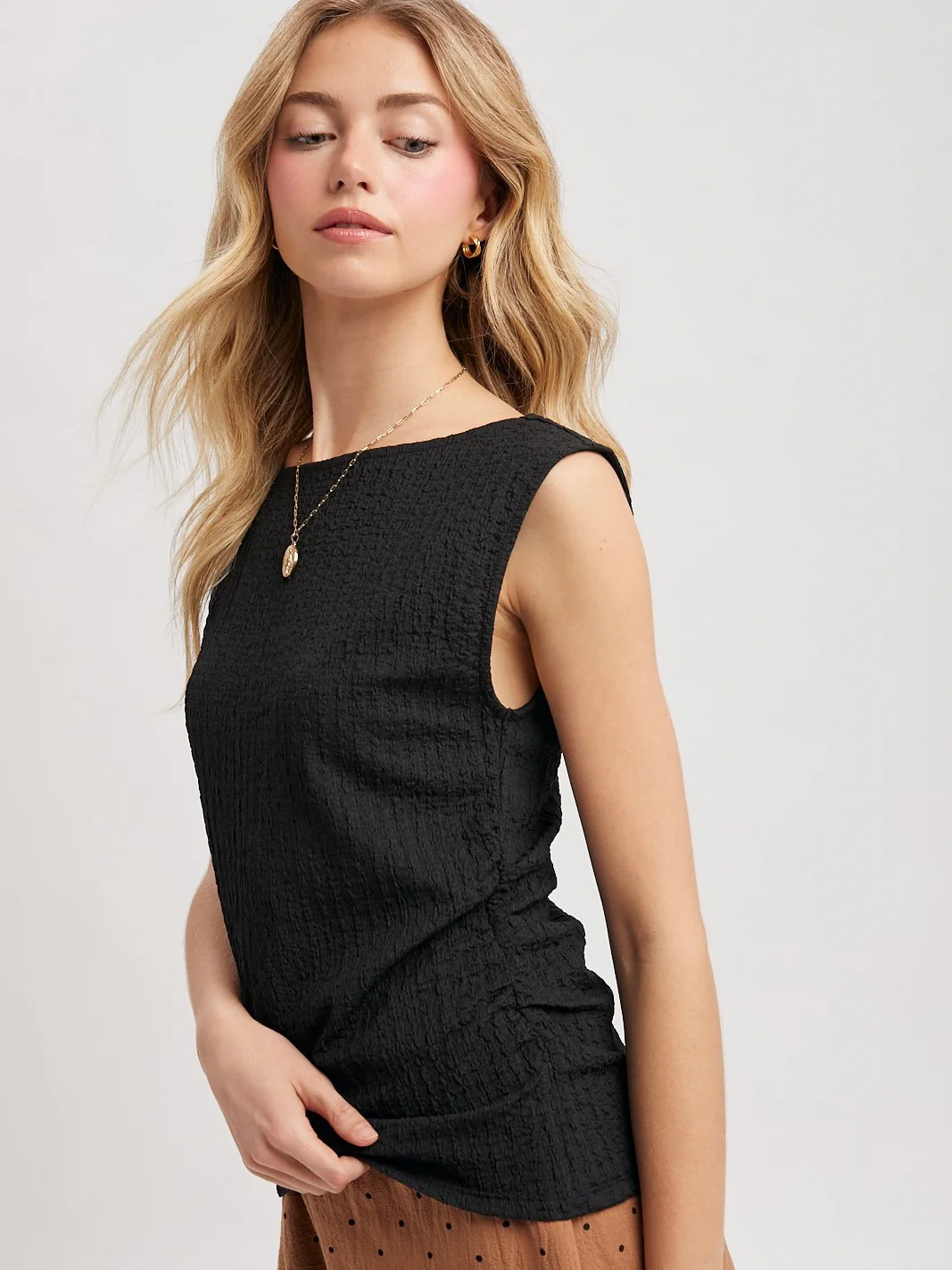 Textured Side Ruched Top - Image 2