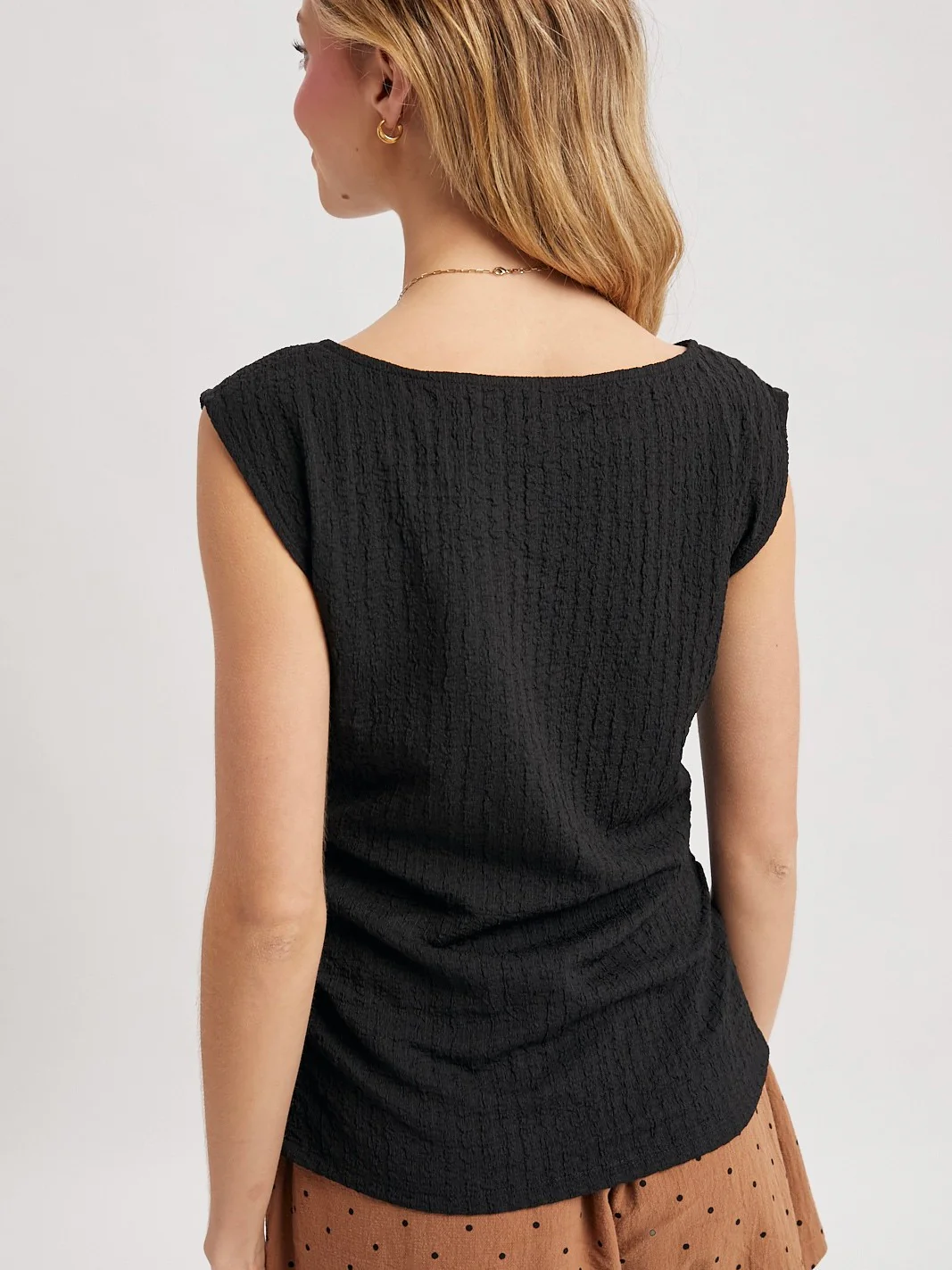 Textured Side Ruched Top - Image 3