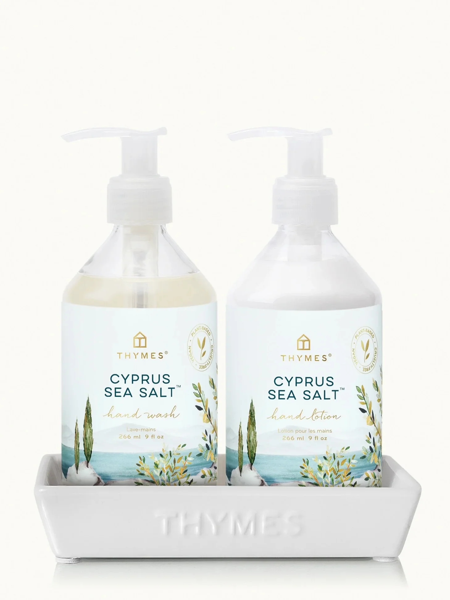 Thymes Hand Wash and Lotion Set on Tray