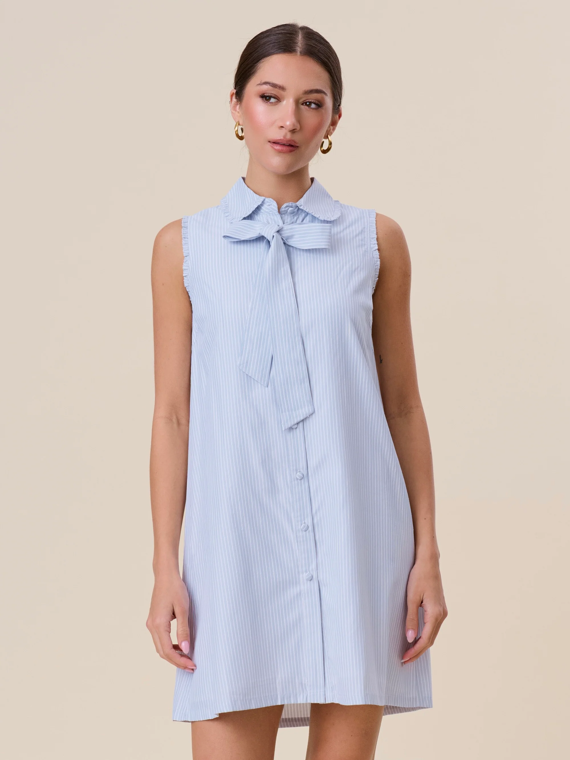 Tie Neck Shift Dress