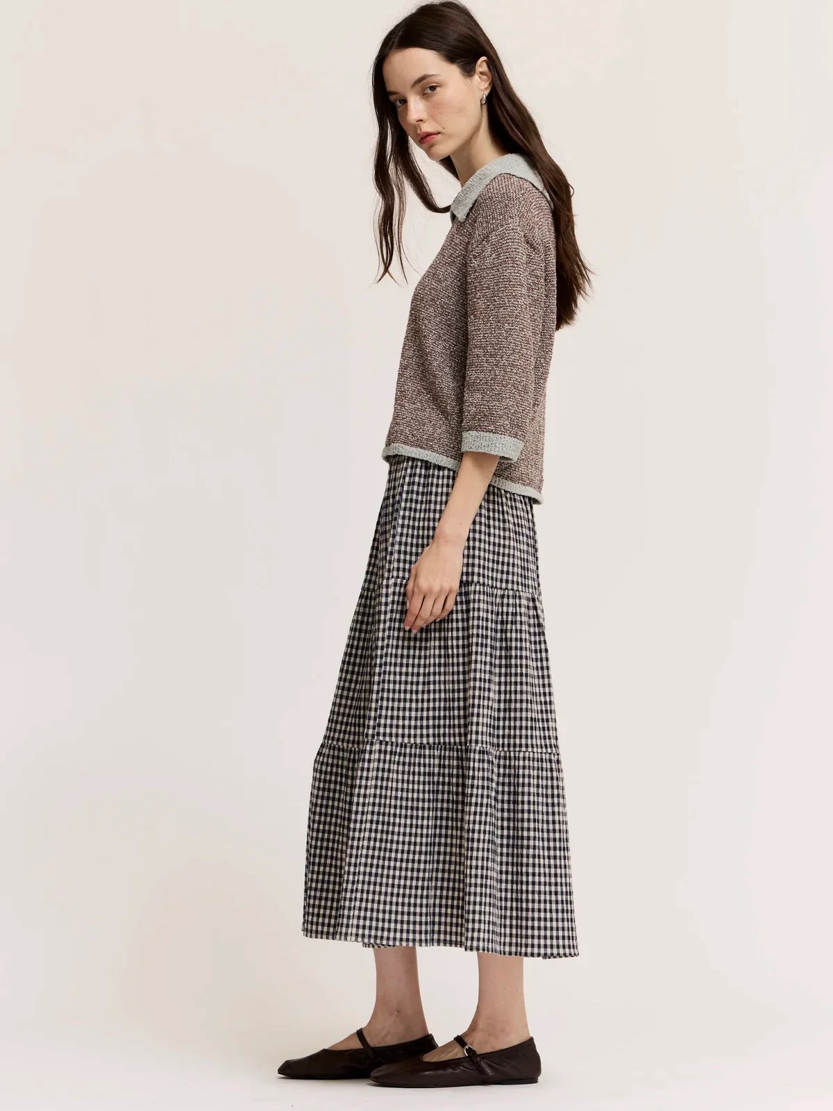 Tiered Gingham Skirt - Image 2