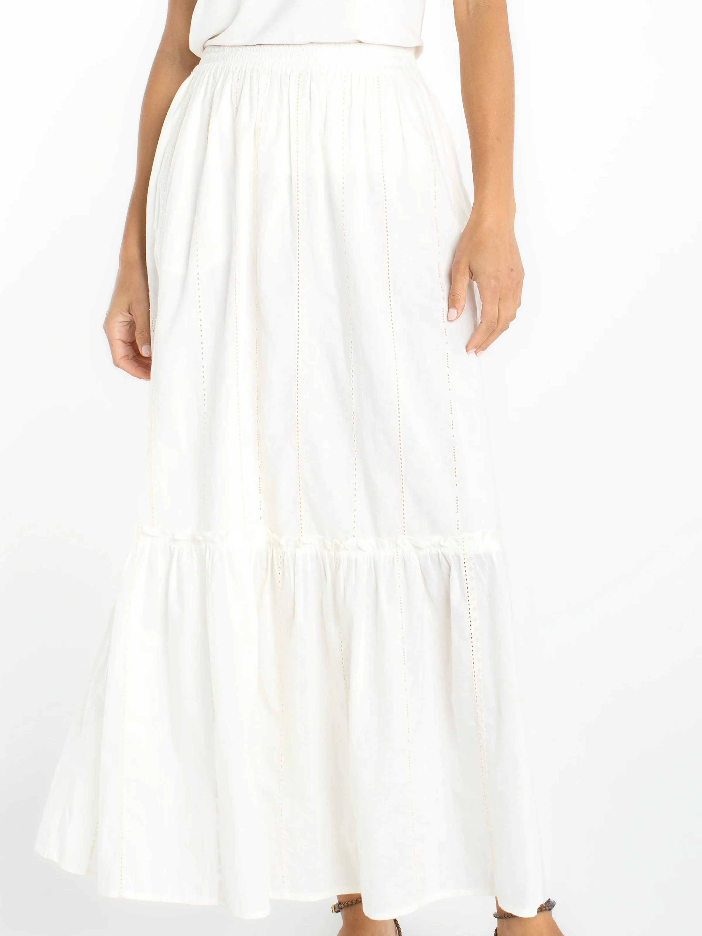 Liverpool Tiered Woven Pull On Maxi Skirt