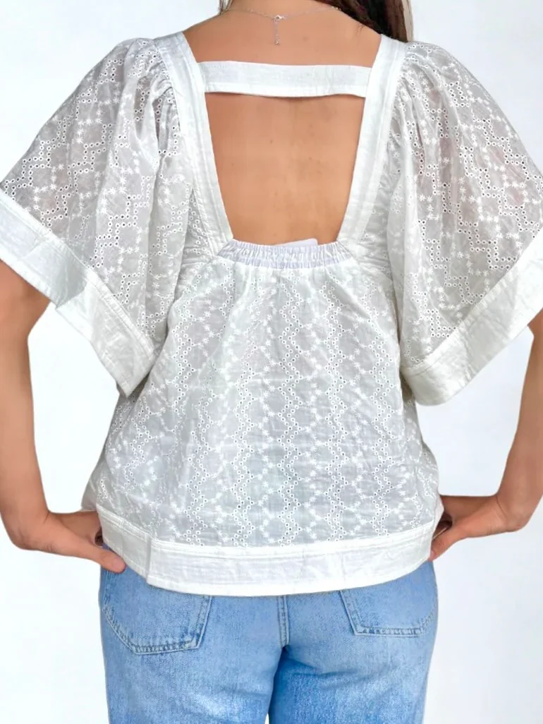 Joan Eyelet Lace Blouse - Image 2
