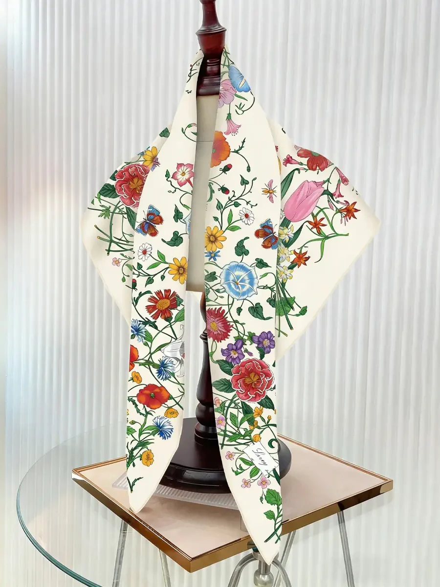 Tulip Floral Silk Scarf