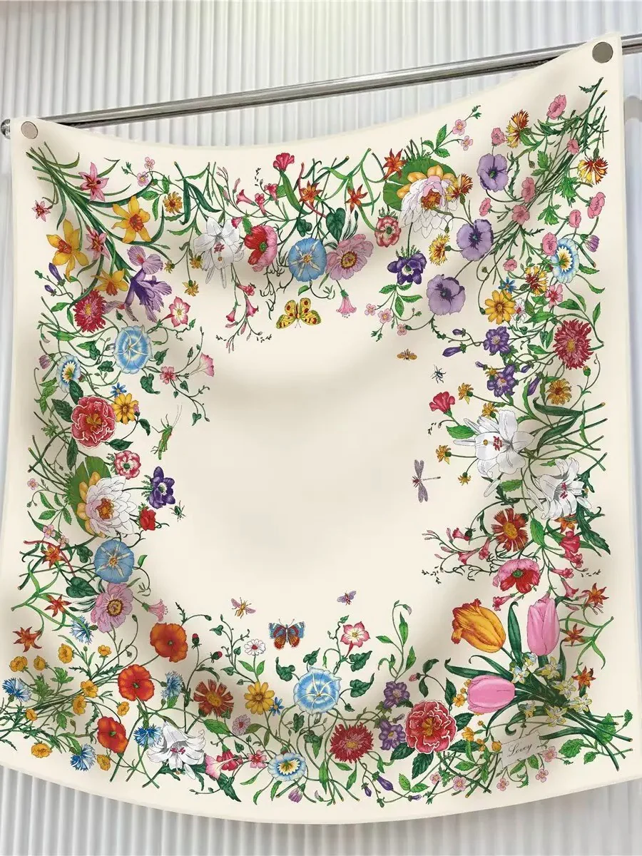 Tulip Floral Silk Scarf - Image 2