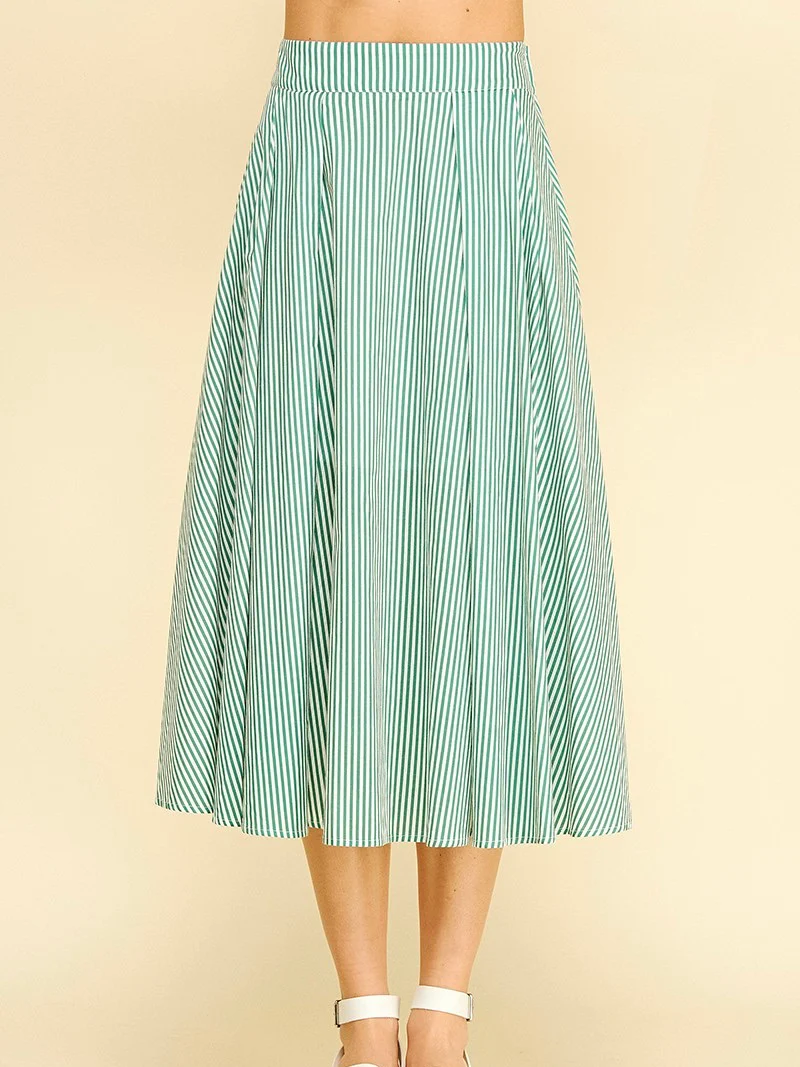 Twiggy Striped Midi Skirt