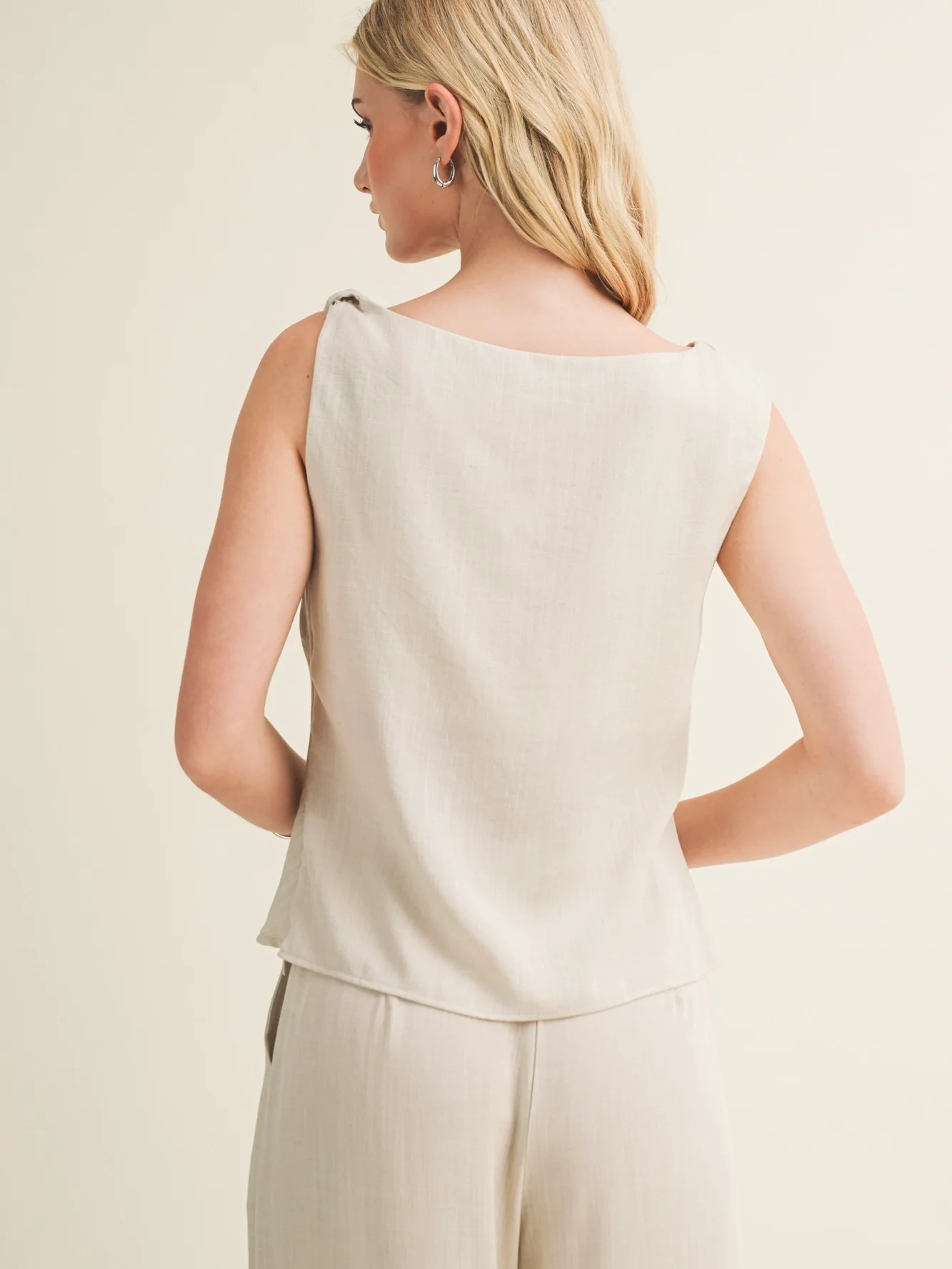 Twisted Shoulder Sleeveless Top - Image 3