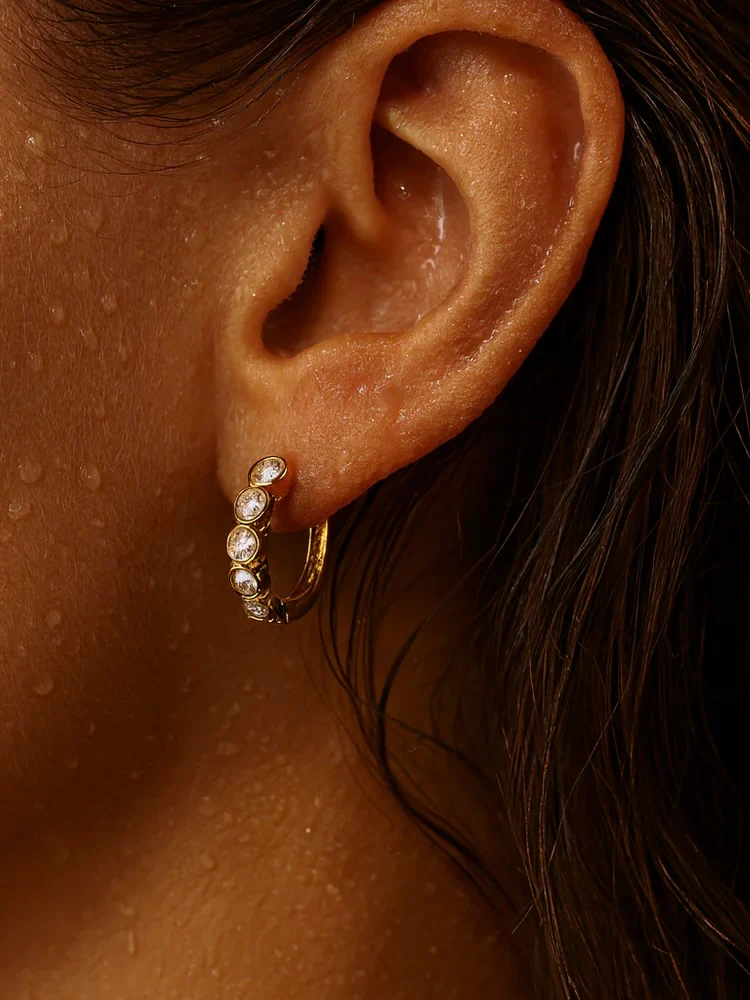 {Ellie Vail} Varra Bezel Mini Hoop Earring