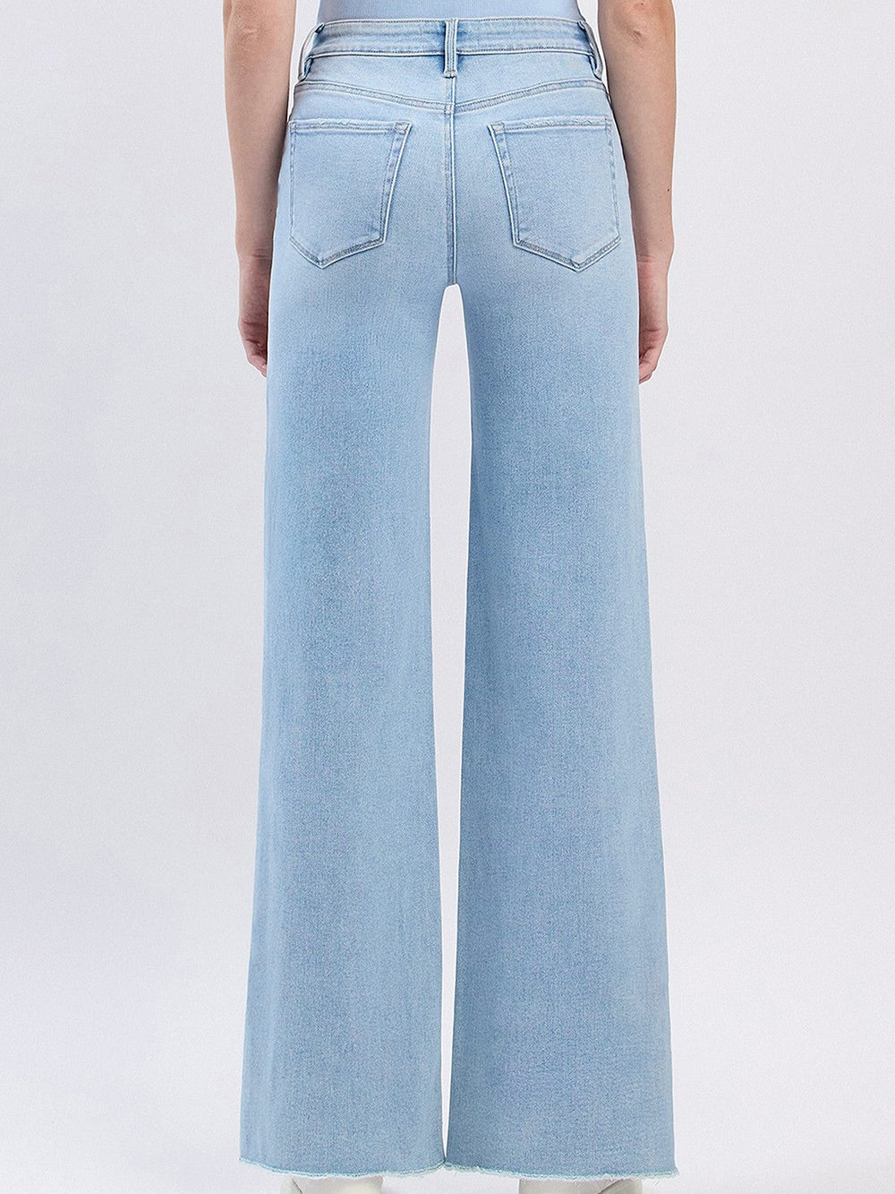 Vervet : High Rise Comfort Stretch Raw Hem Wide Leg Jean - Image 4