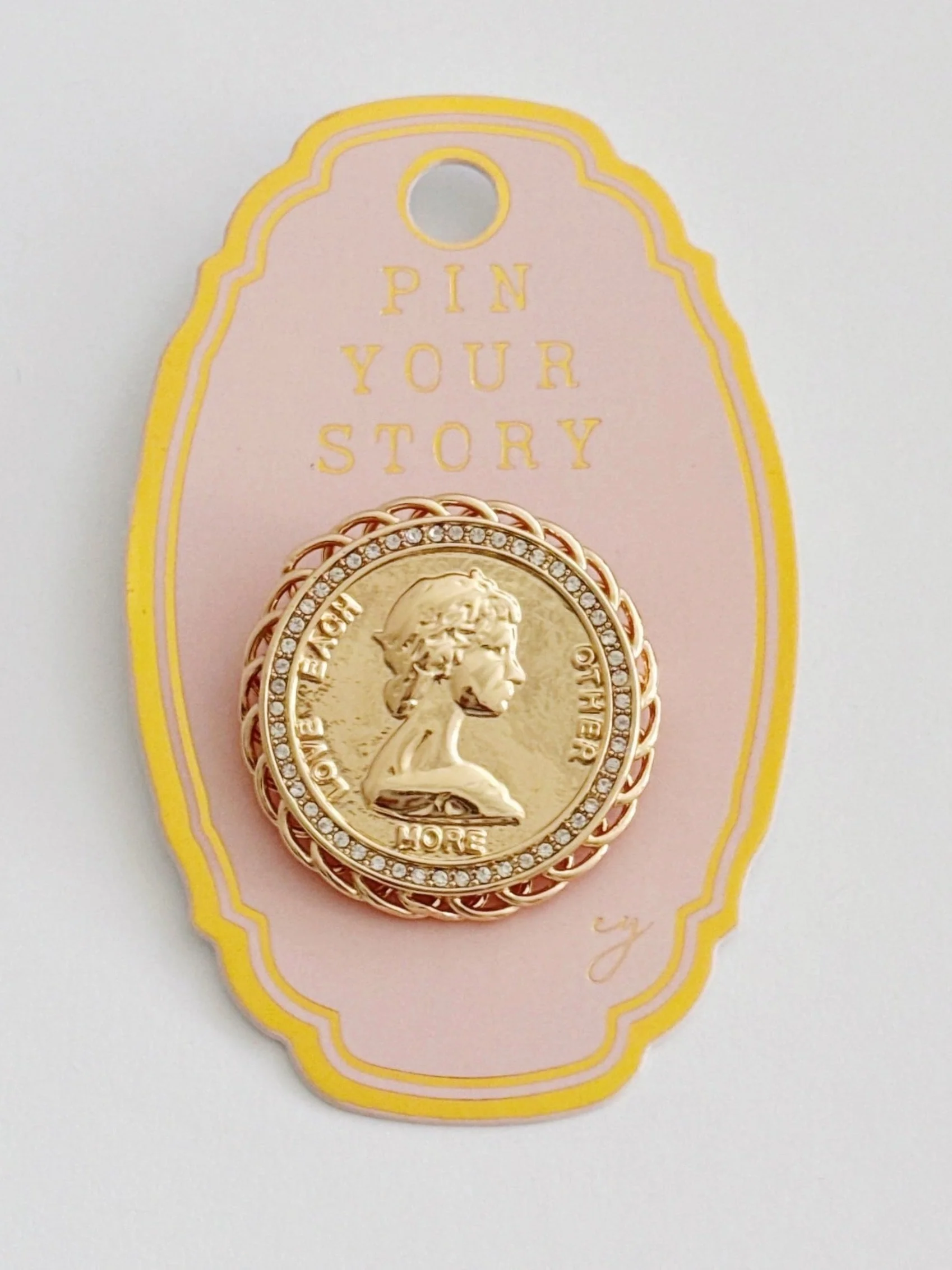 Vintage Medallion Coin Brooch Pin