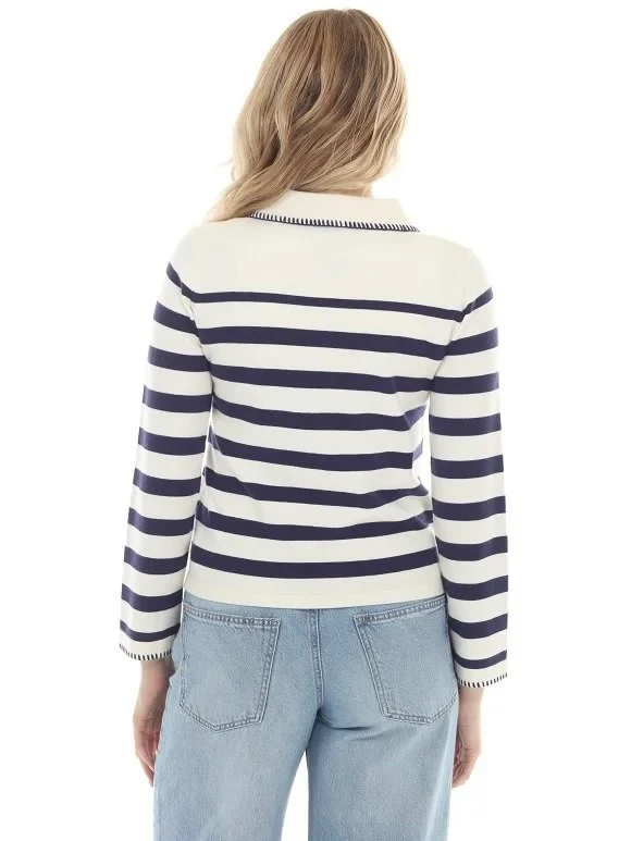 Whipstitch Collar Cardigan - Image 3
